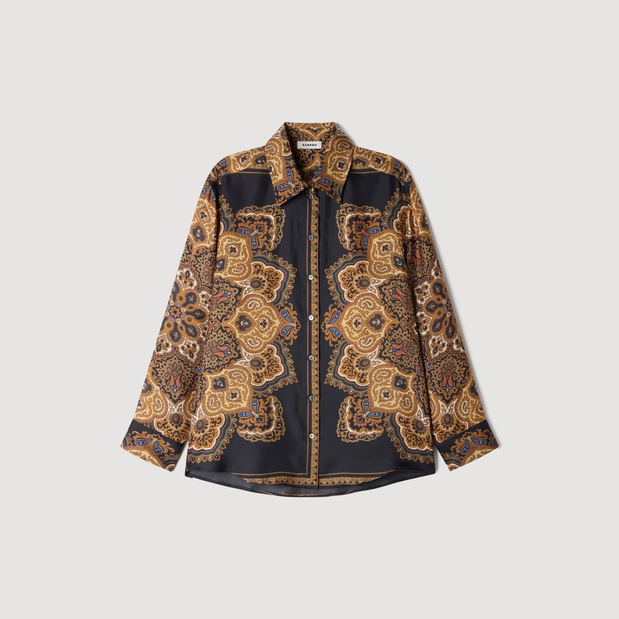 SCARF PRINT SILK SHIRT - 1