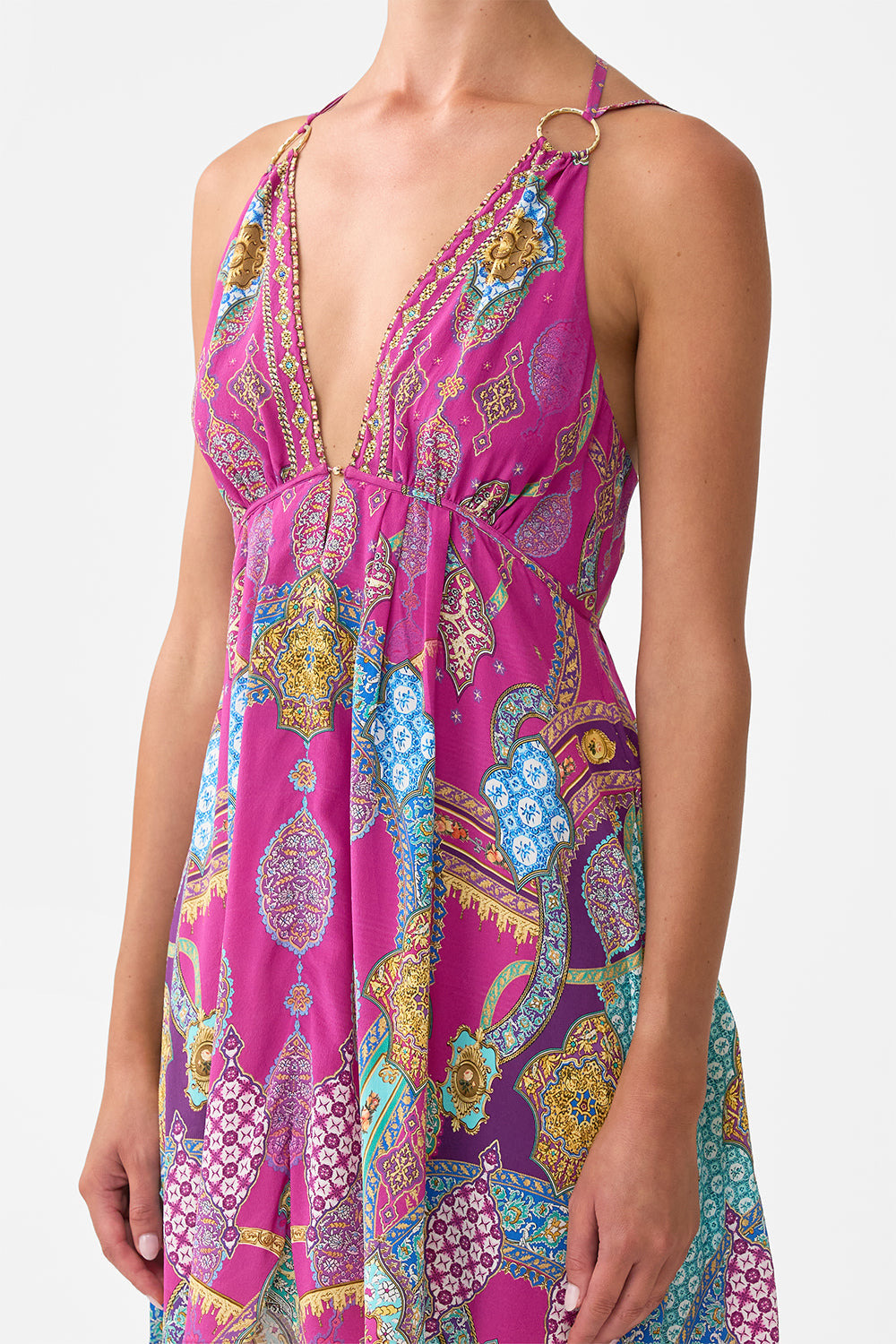 SHORT FLARED DRESS WITH HARDWARE - 5