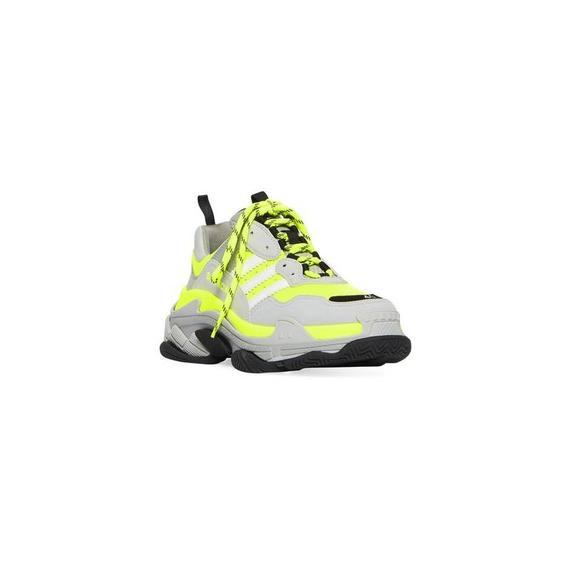 BALENCIAGA Men's Balenciaga / Adidas Triple S Sneaker in Fluo Yellow outlook