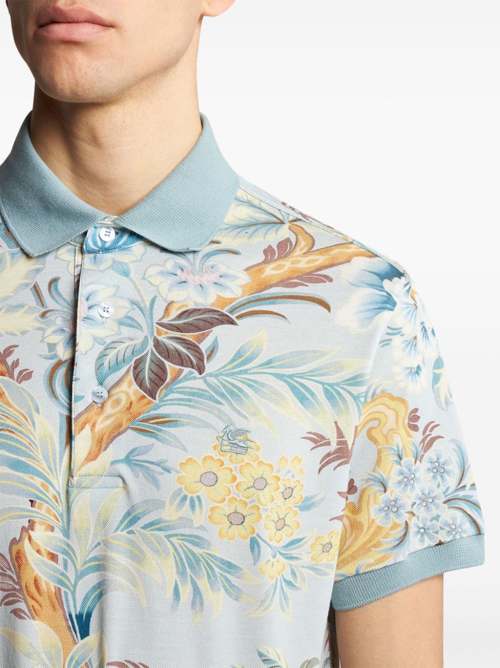 floral-print polo shirt - 4