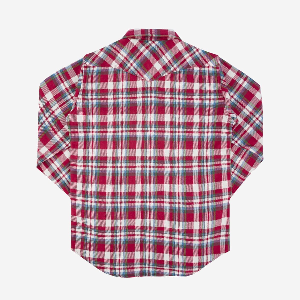 IHSH-377-RED Ultra Heavy Flannel Crazy Check Western Shirt - Red - 5