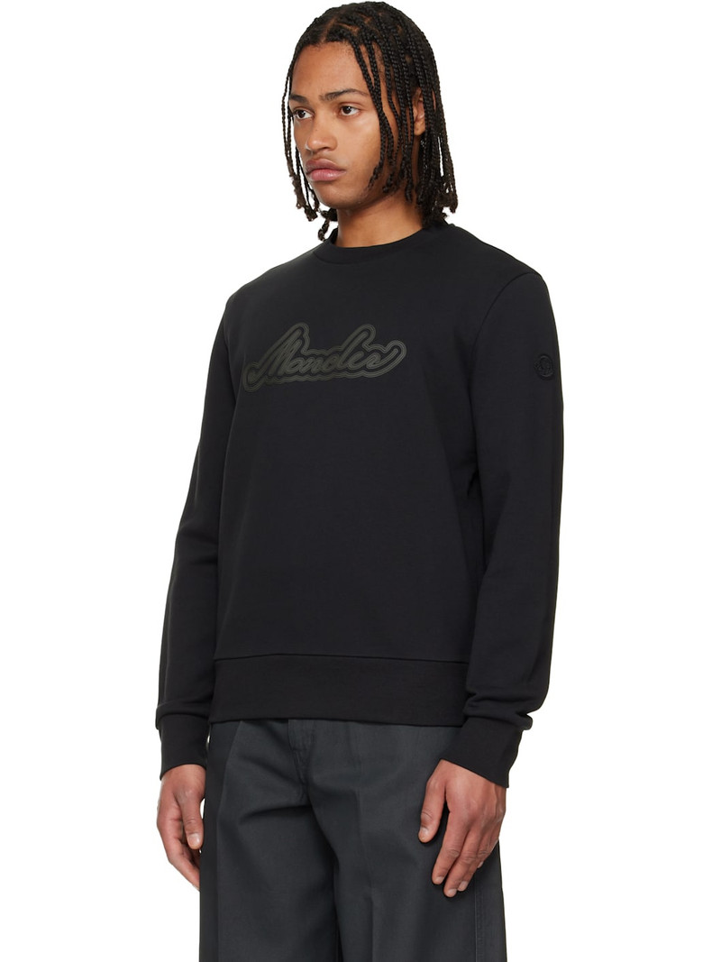 Moncler Black Cursive Logo Cotton Sweatshirt outlook