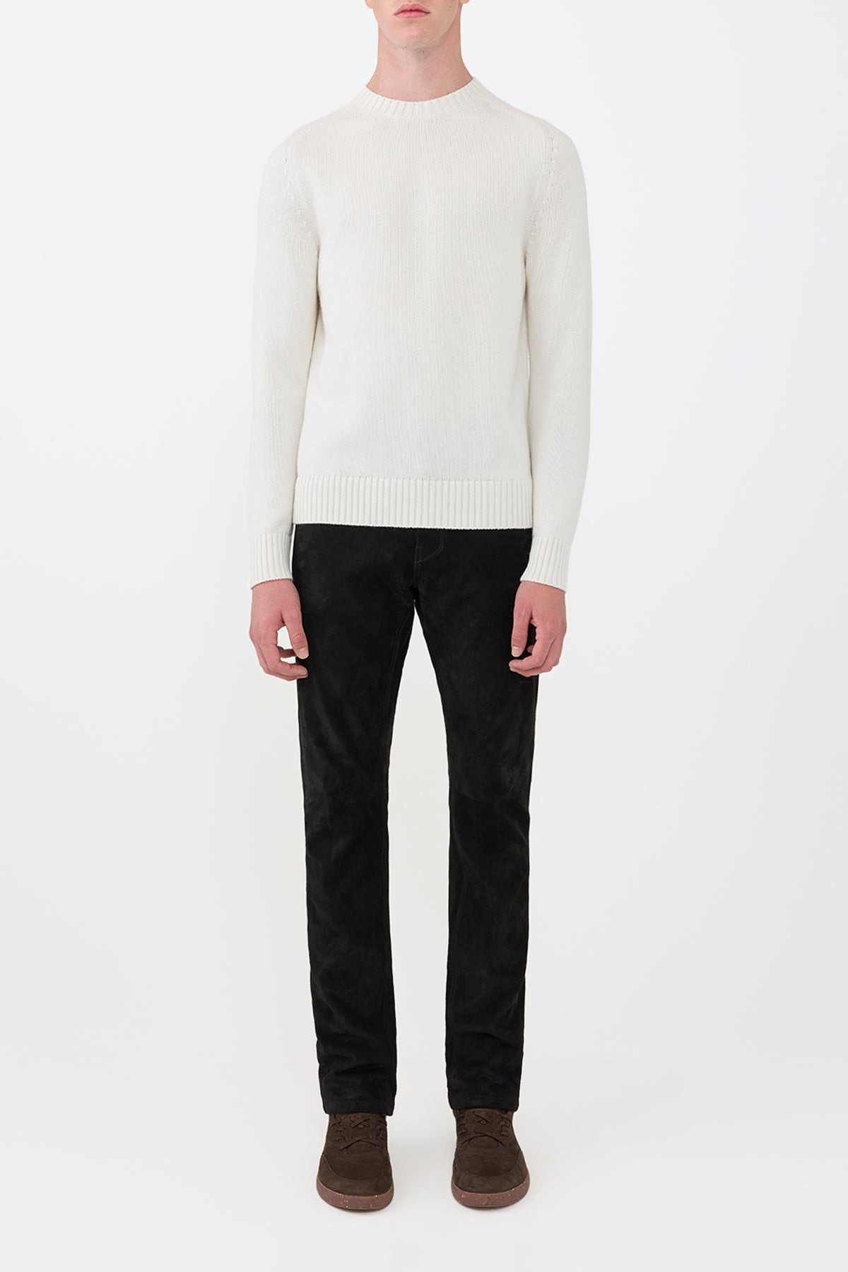 Francesco Knit Sweater in Ivory Cashmere - 2