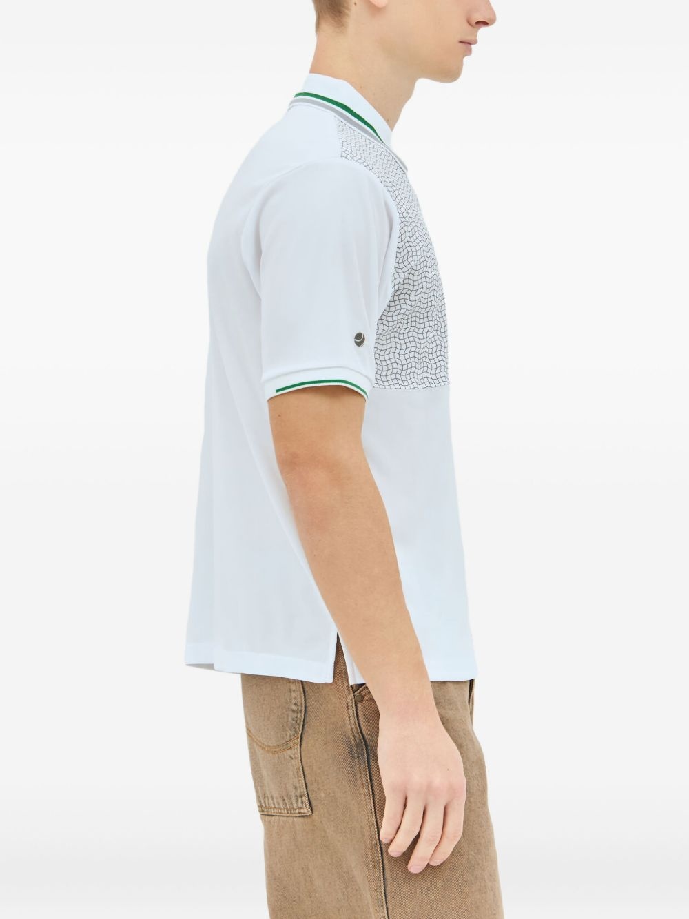 Court panelled embroidered polo shirt - 3