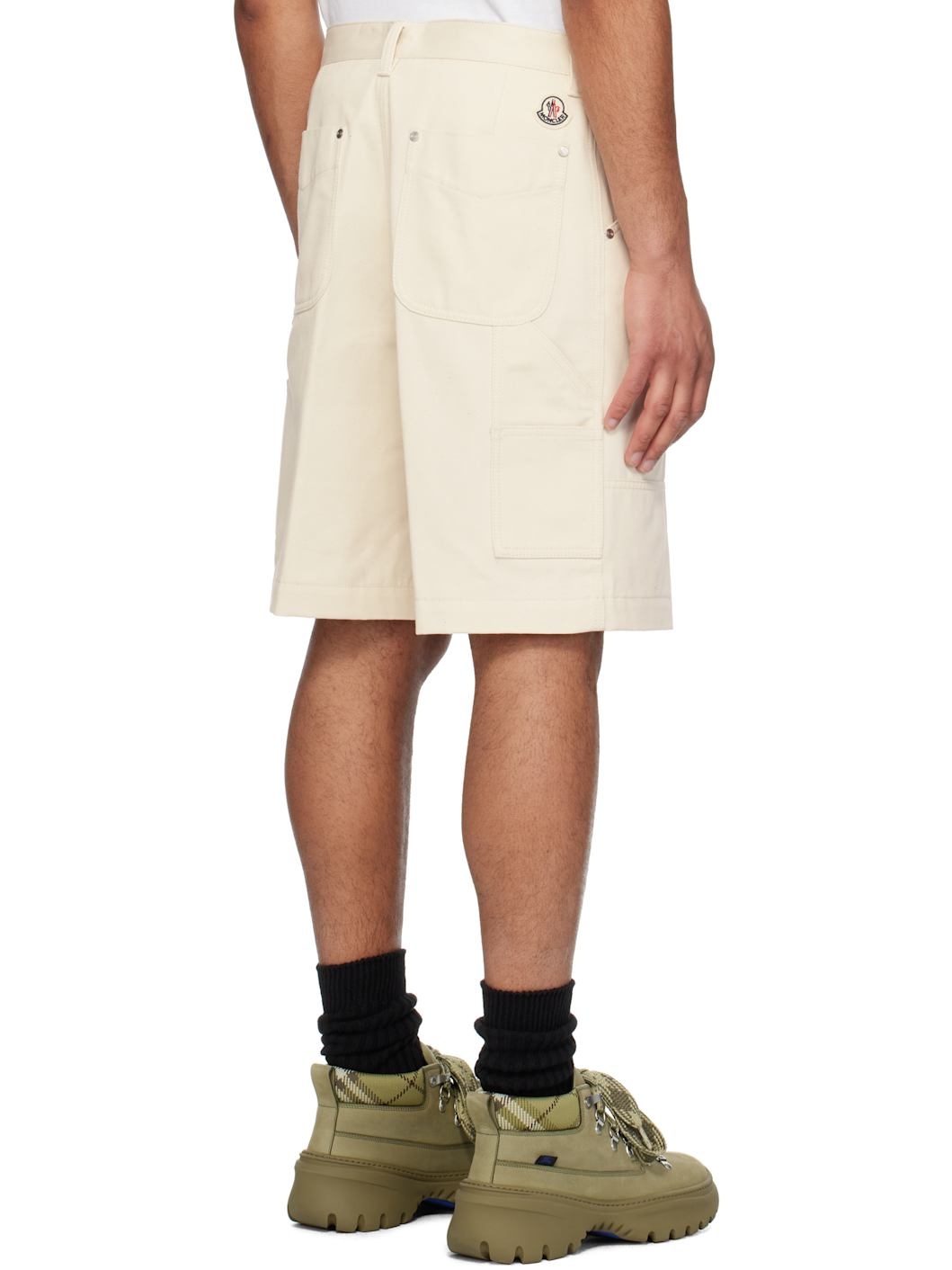 Off-White Cotton Bermuda Shorts - 3