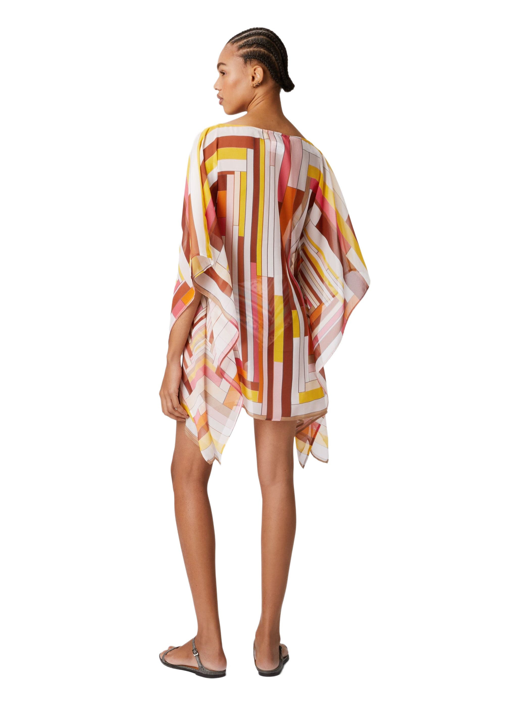 Missoni Short Printed Silk Kaftan With Wide Sleeves in Multicoloured at Nordstrom - 3
