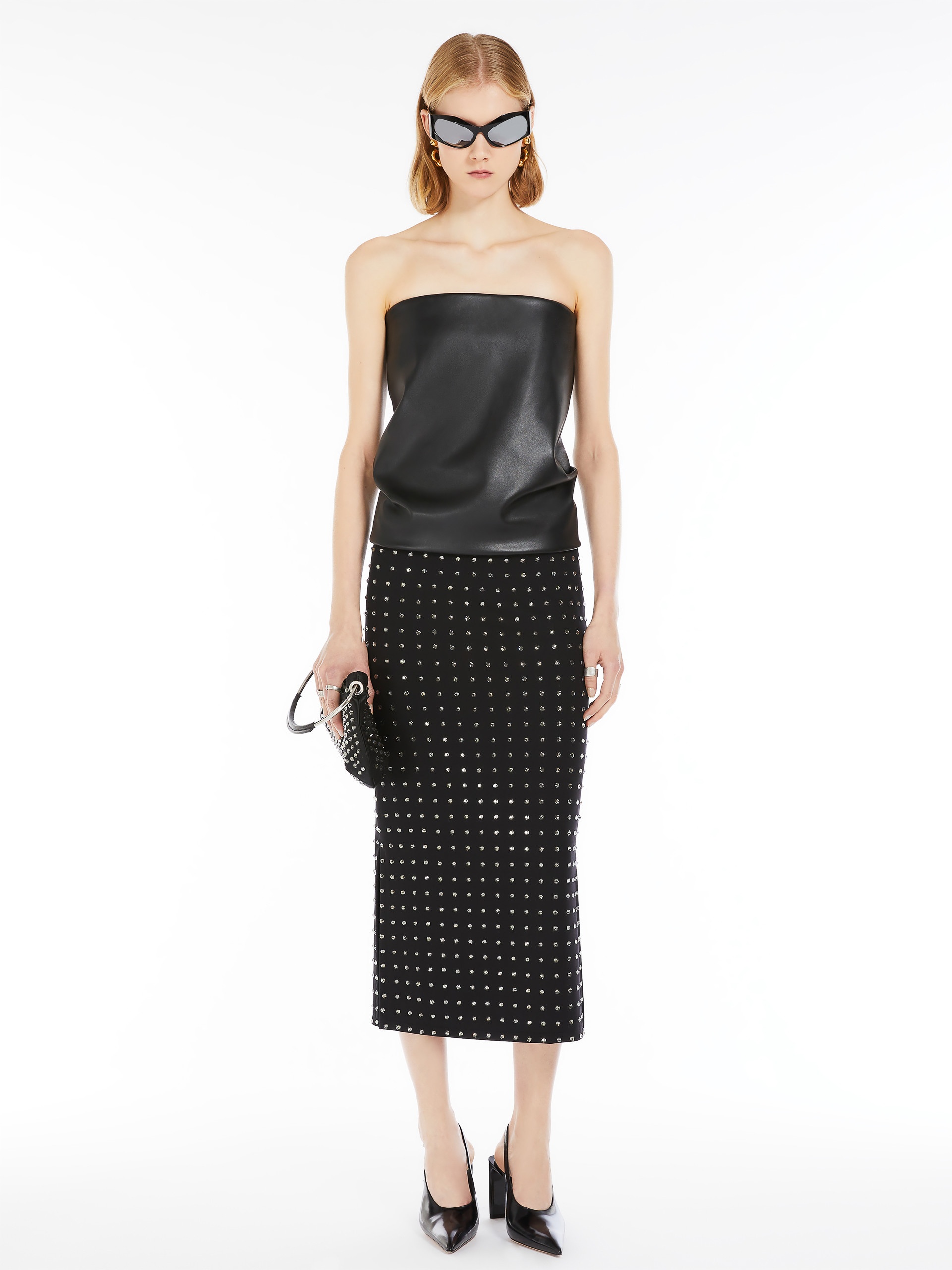 NOME Scuba jersey skirt with rhinestones - 2