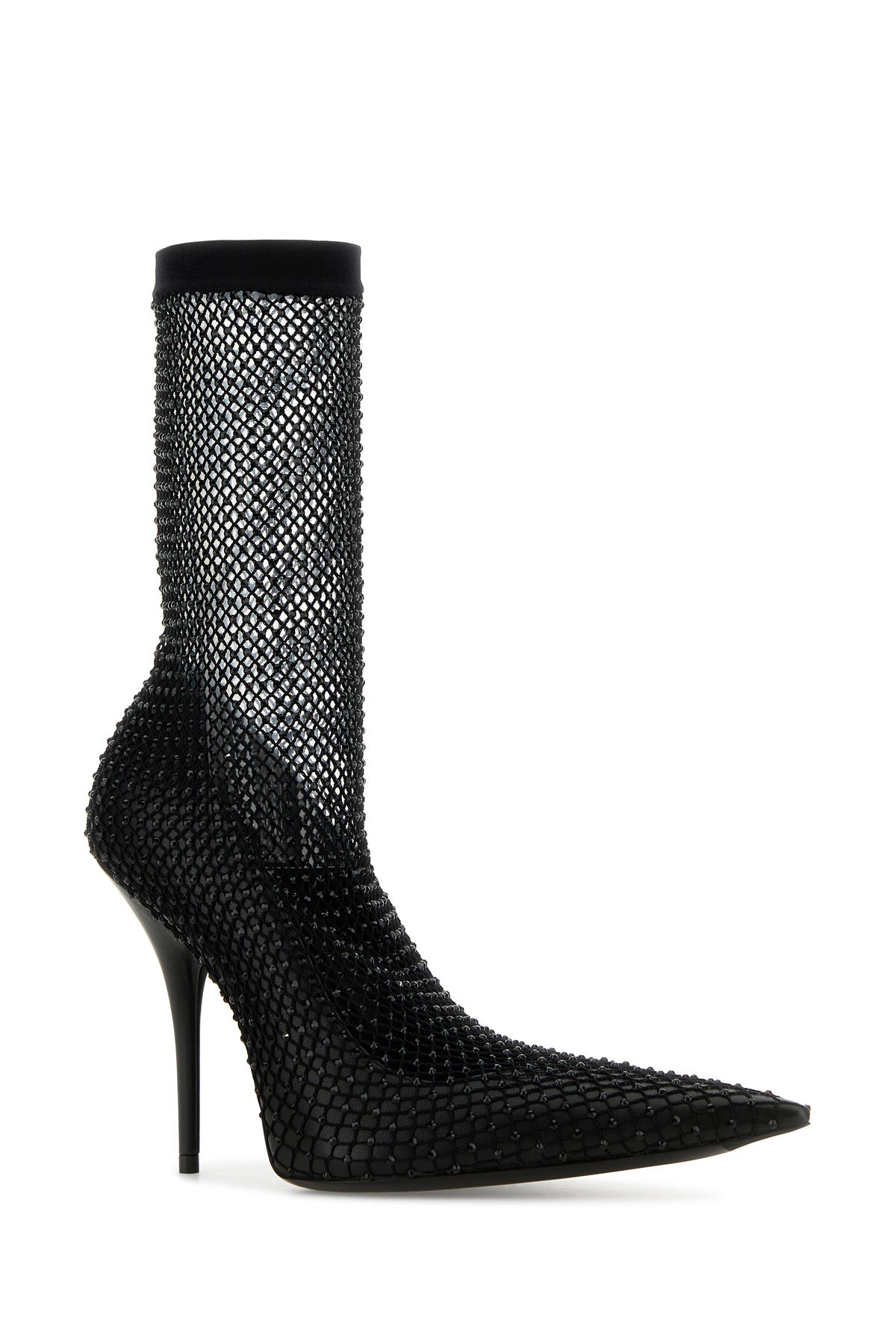 Black nappa leather and mesh Avenue ankle boots - 2