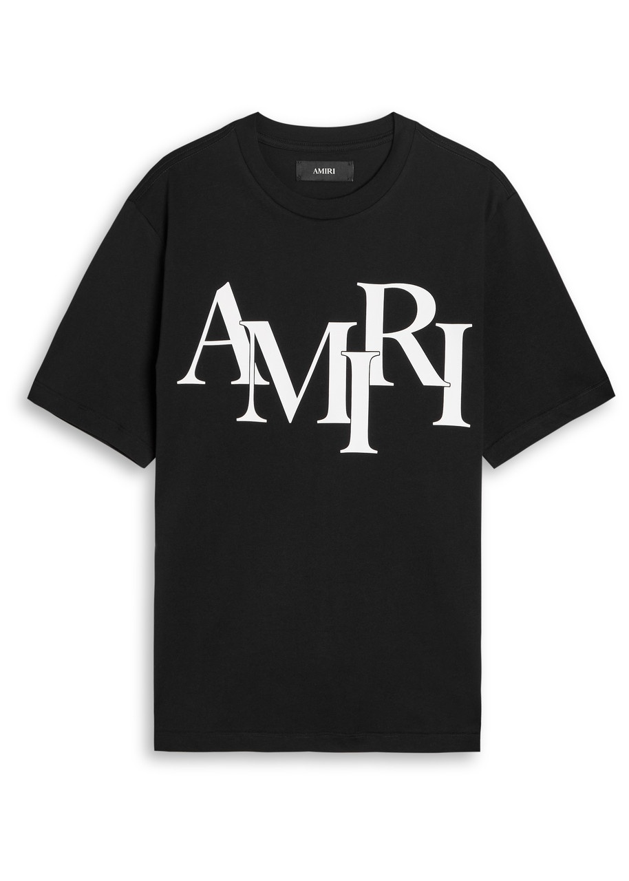 Amiri Staggered Logo Cotton T-shirt - 1