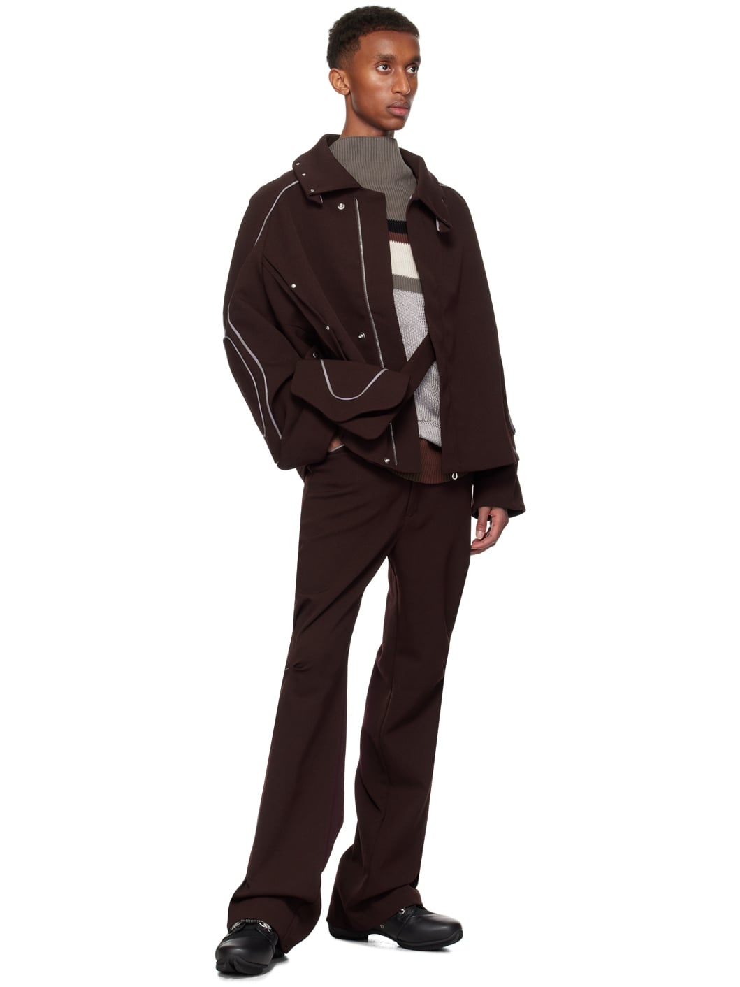 Burgundy Ohne K-Dart Trousers - 4