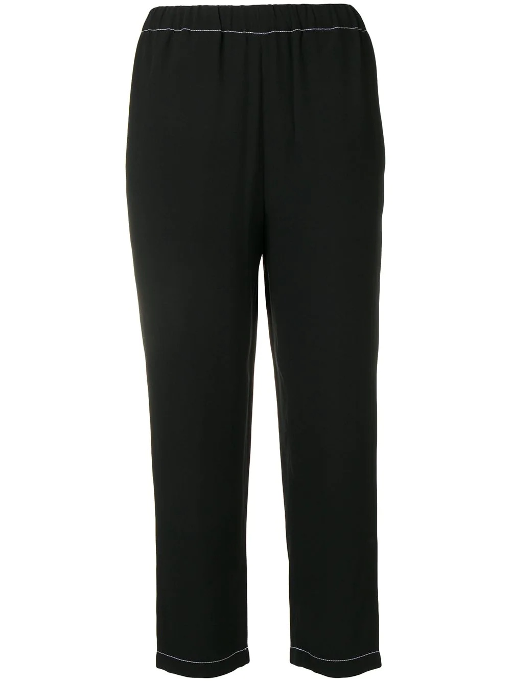 cropped elasticated trousers - 1