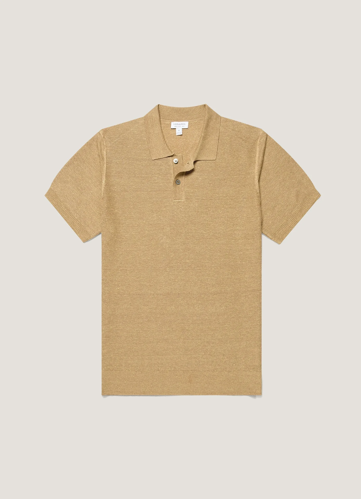 Silk Linen Honeycomb Polo - 1