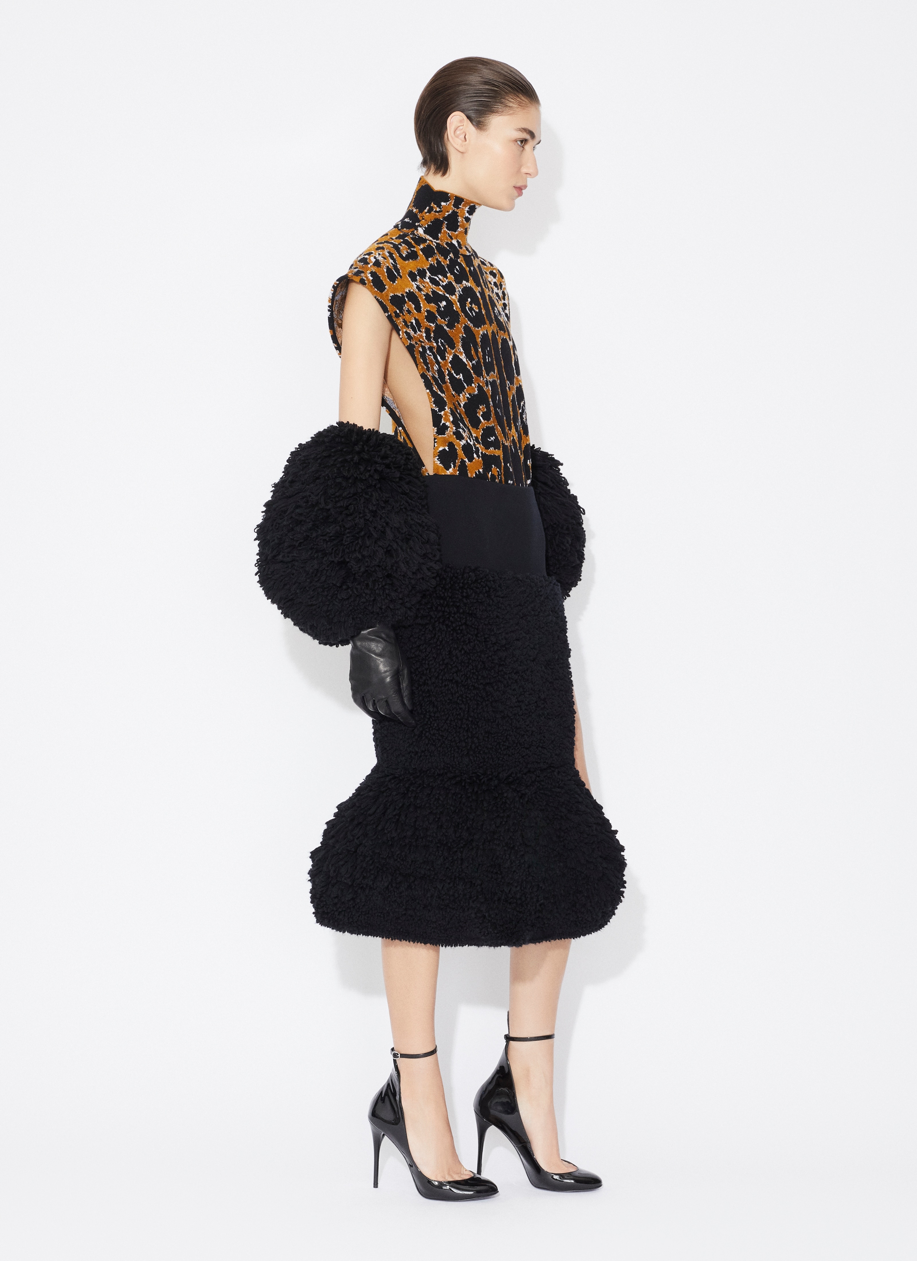 SQUARE TOP IN LEOPARD JACQUARD KNIT - 5