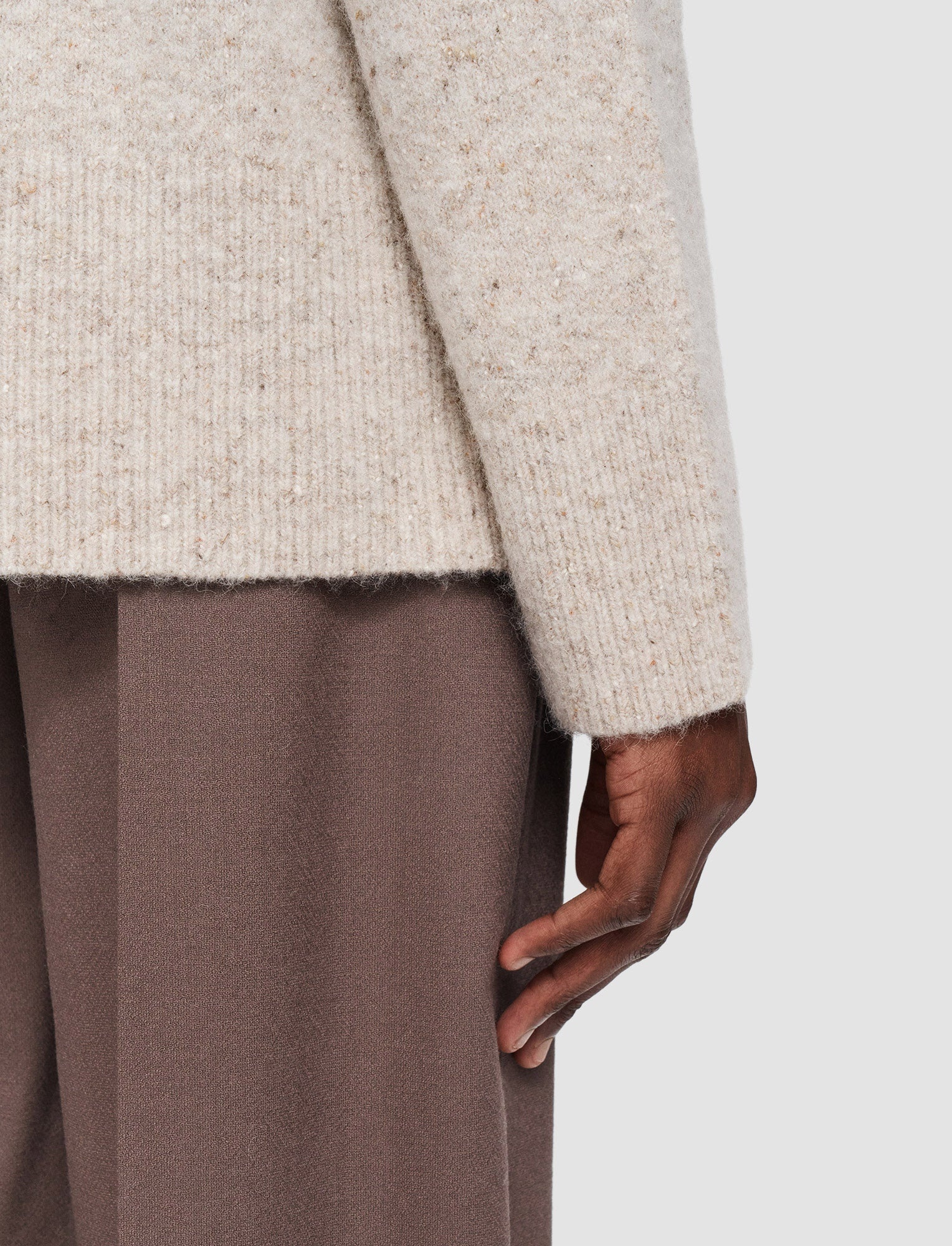 Alpaca Tweed Knit High Neck Jumper - 6