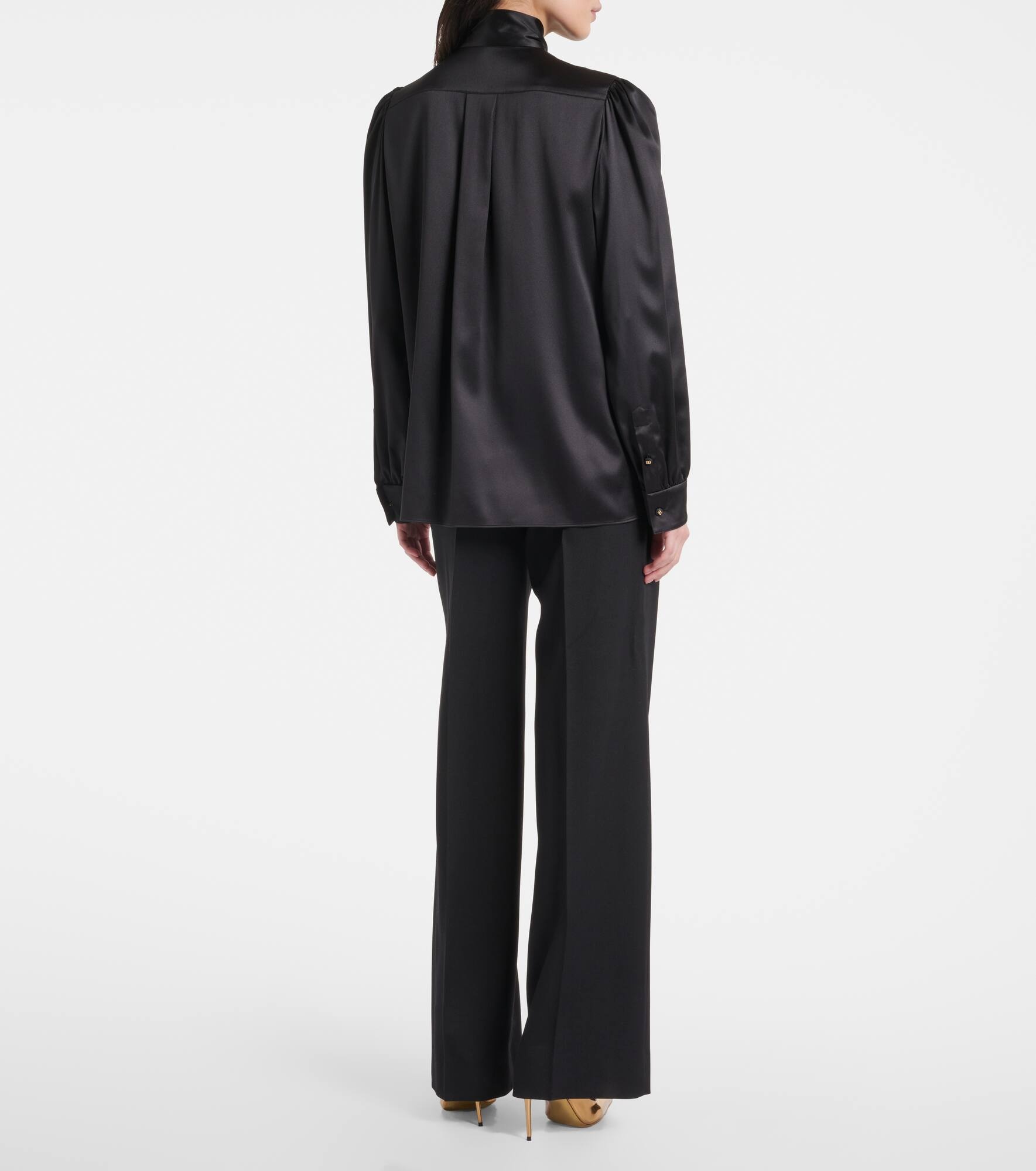 Tie-neck silk-blend satin blouse - 3