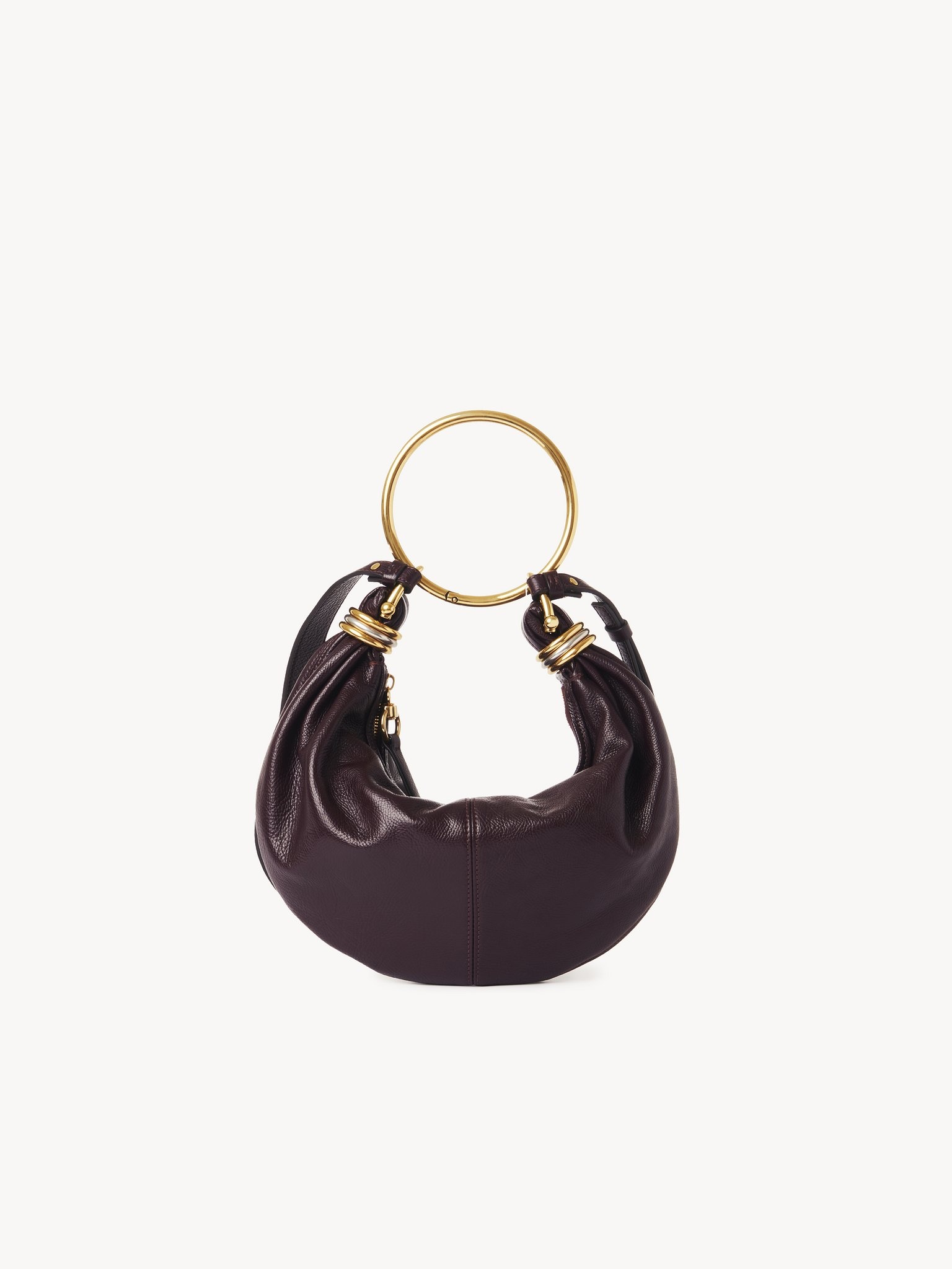 SMALL BRACELET HOBO BAG IN GRAINED LEATHER - 5