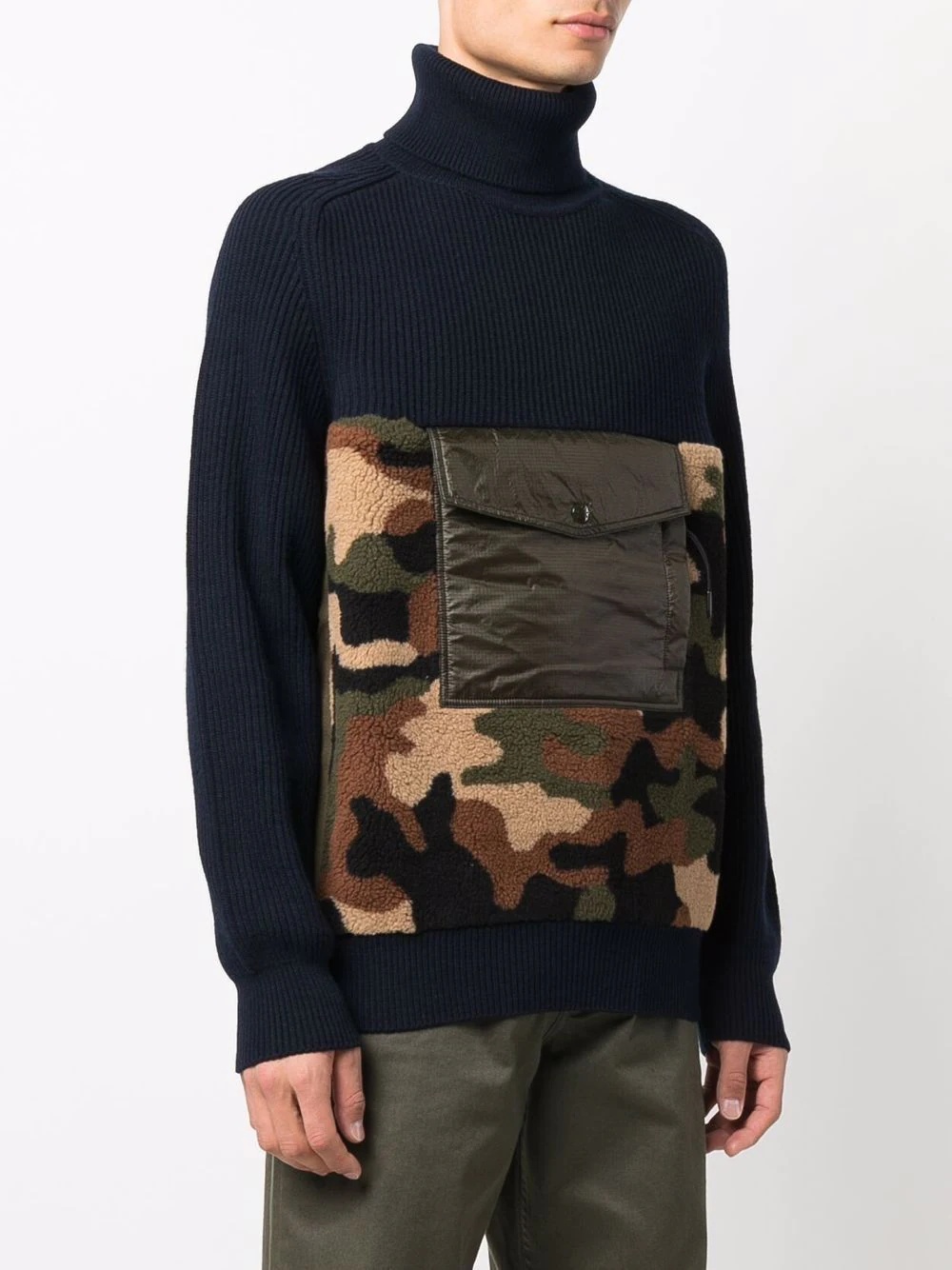 camouflage-print roll-neck jumper - 3