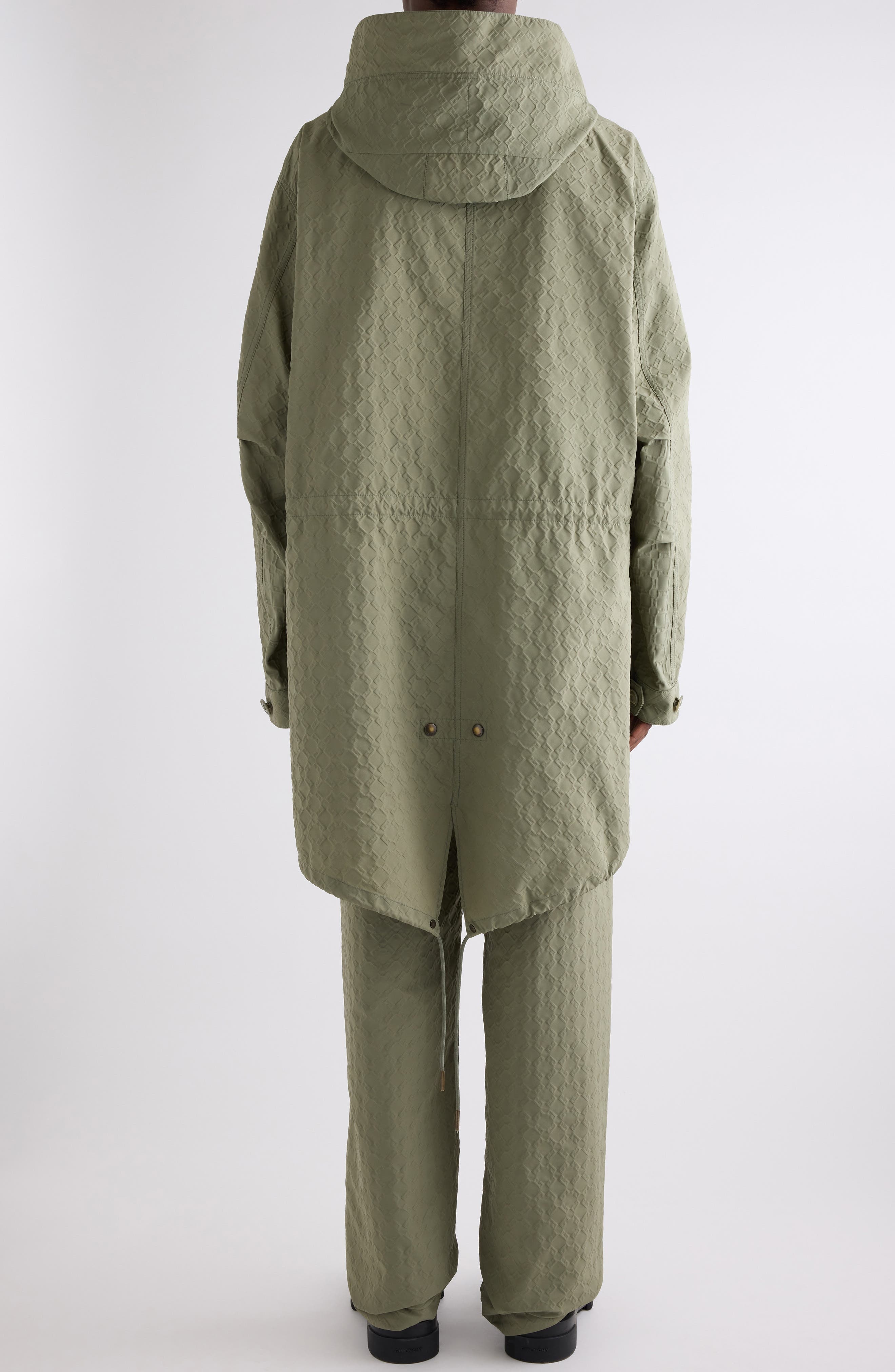 Givenchy Monogram 72 Embossed Fishtail Parka with Removable Hood in Almond Green at Nordstrom - 3
