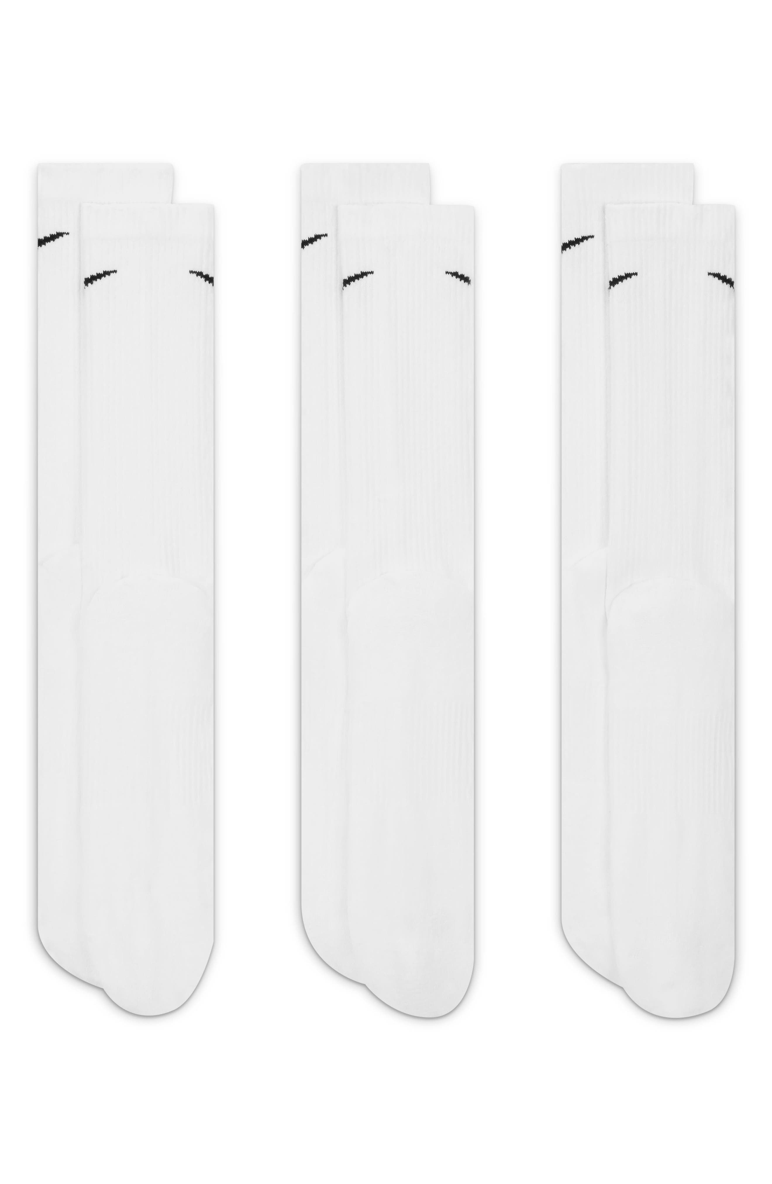 Nike Assorted 3-Pack Everyday Plus Cushion Crew Training Socks in White/Black at Nordstrom - 4