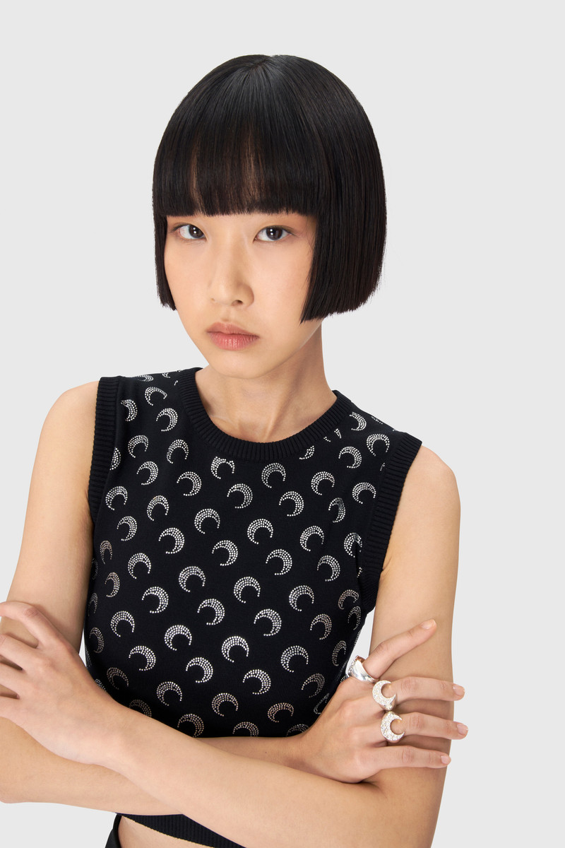 Marine Serre Moon Strass Knit Vest outlook