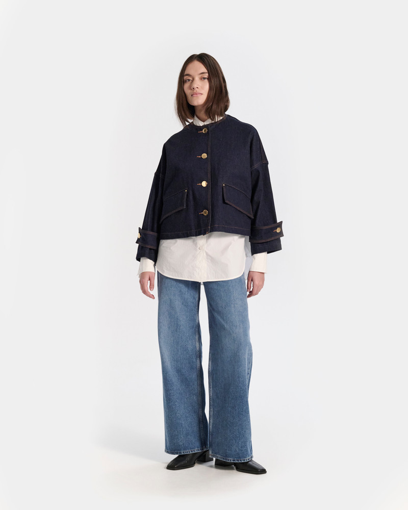 Humbie Collarless Denim Jacket 1