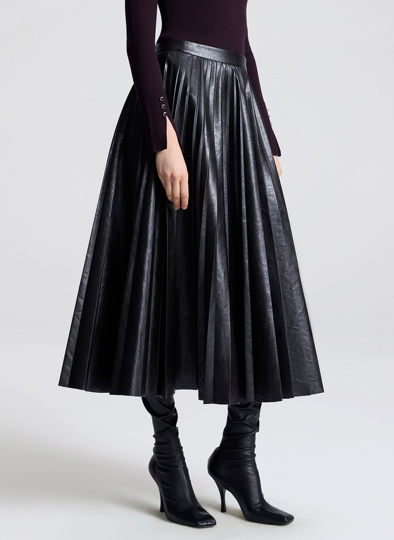 Etta Vegan Leather Midi Skirt 4