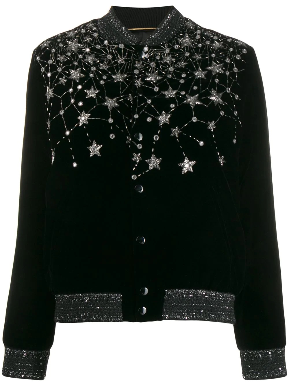 crystal-embroidered bomber jacket - 1