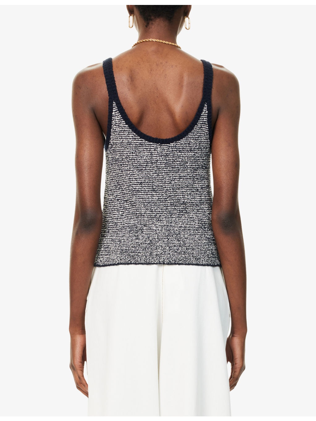 Textured Striped Stretch-Cotton Blend Top - 4