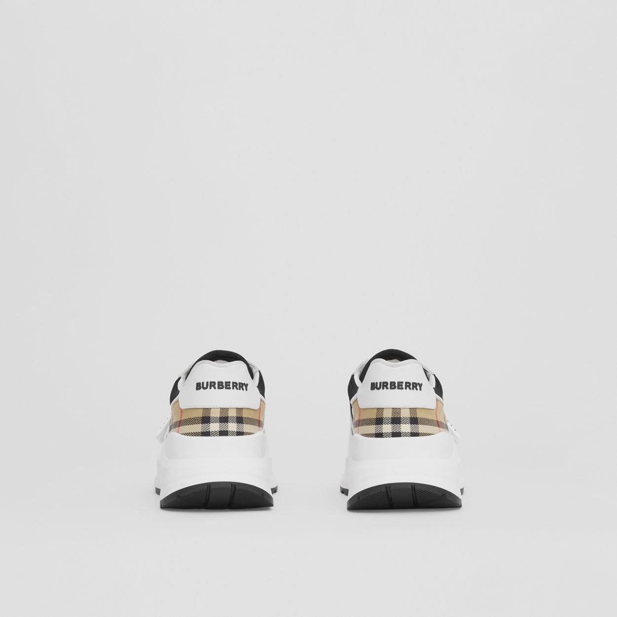 Mesh, Suede and Vintage Check Cotton Sneakers - 5