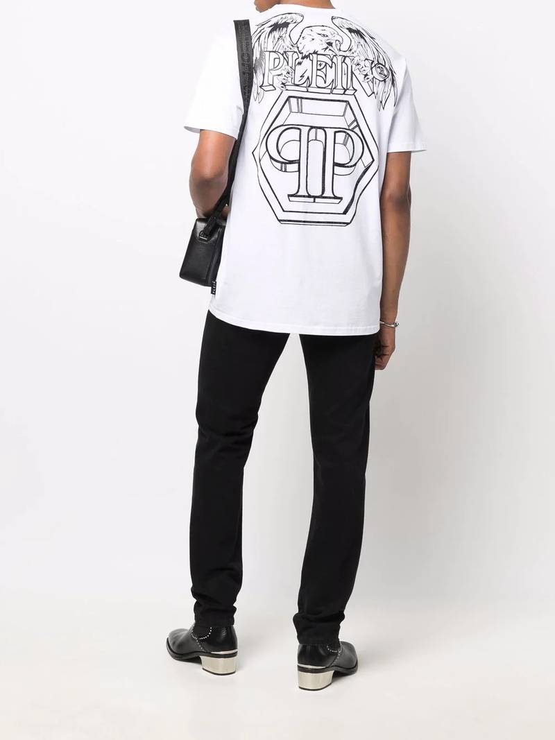 PHILIPP PLEIN Hexagon eagle logo-print T-shirt outlook