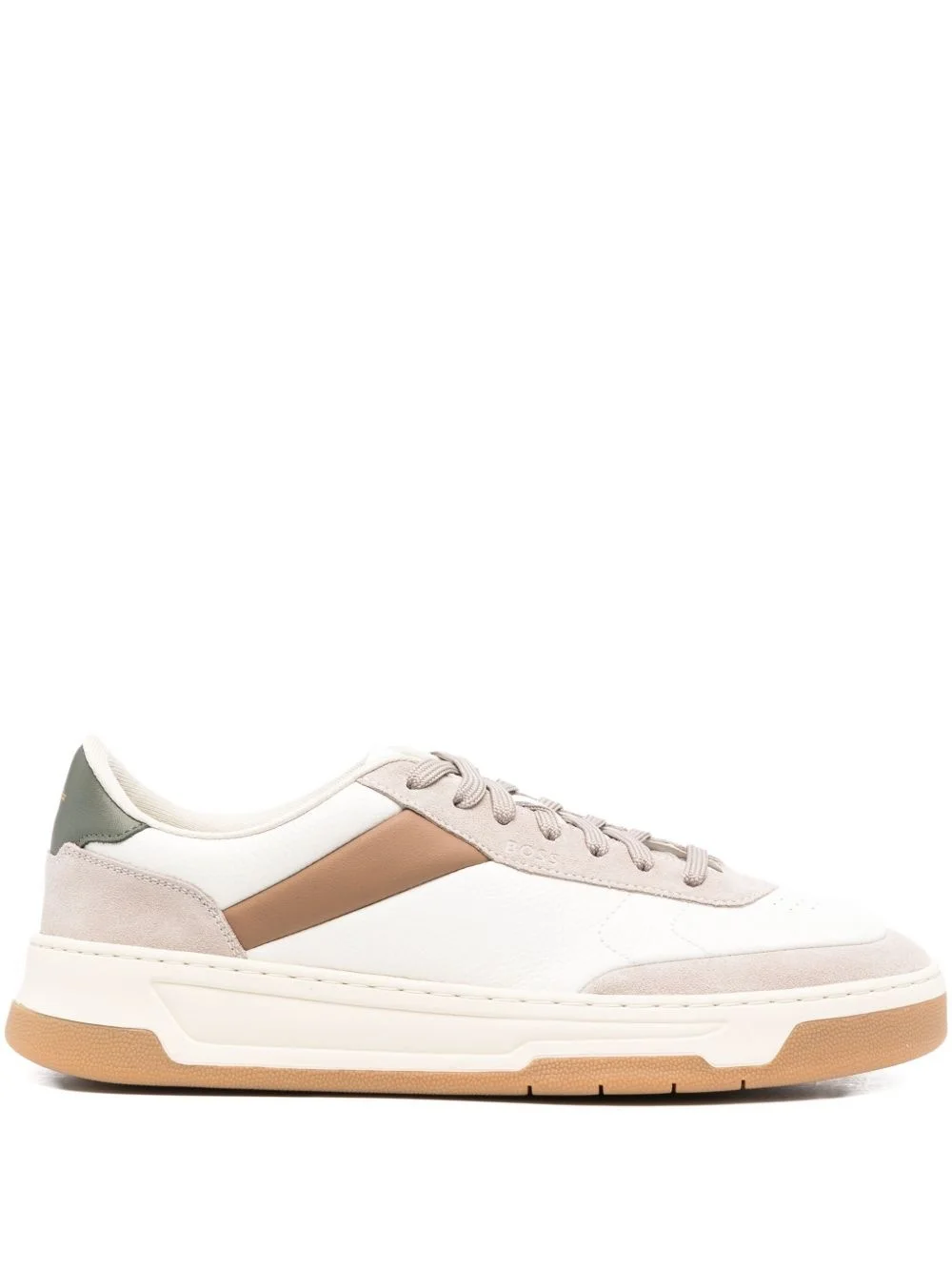 panelled leather sneakers - 1