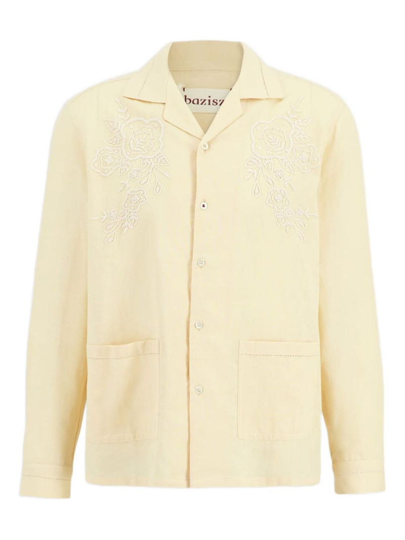 Cade floral-embroidered long-sleeve shirt 1
