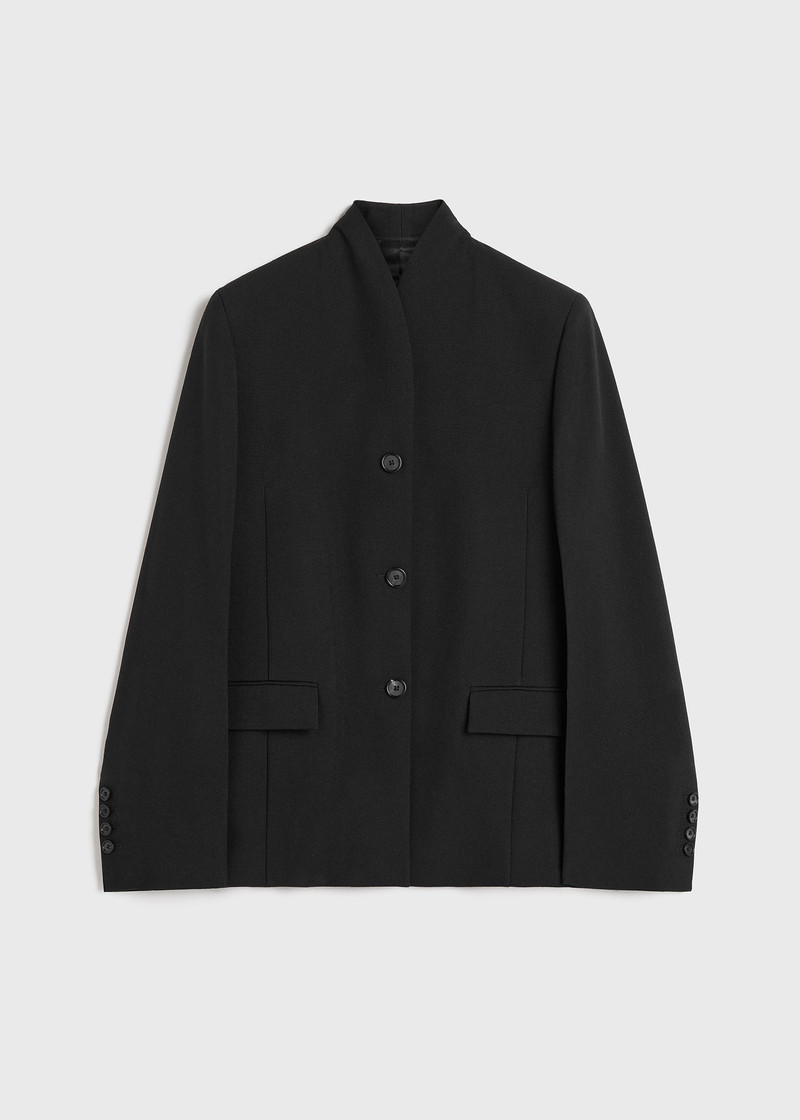 Overlay suit jacket black 1