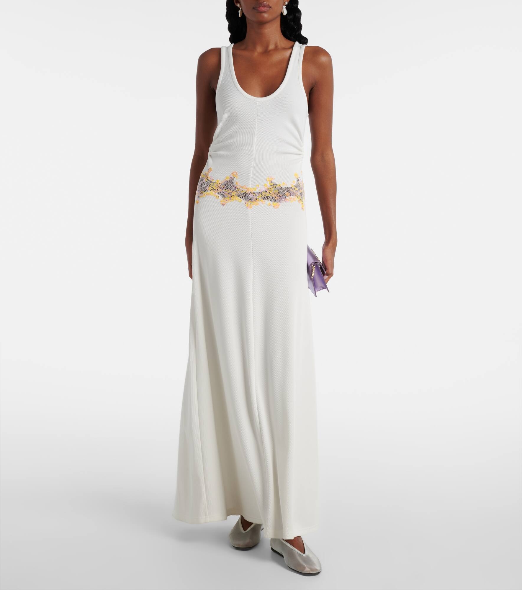Crystal Orbit lace-trimmed maxi dress - 2