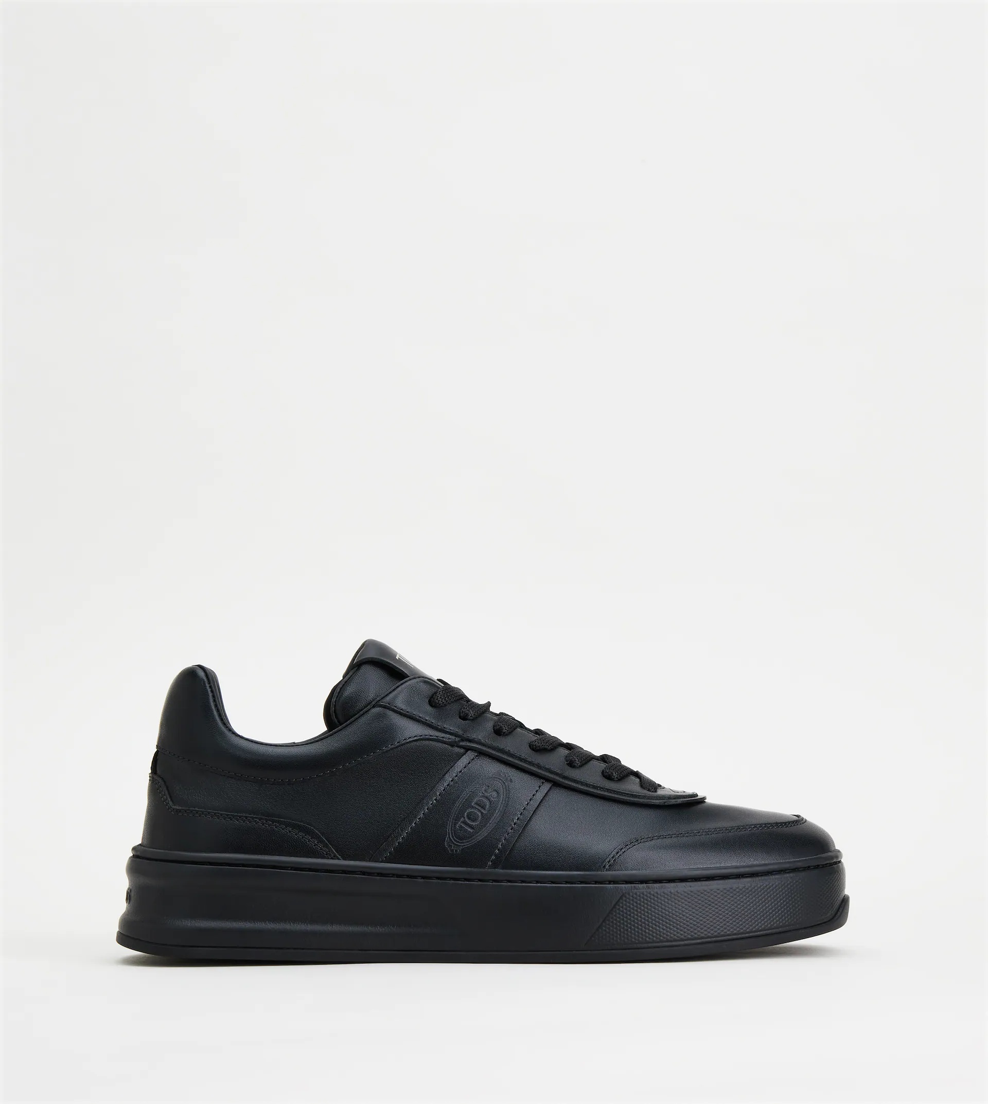 SNEAKERS IN LEATHER - BLACK - 1