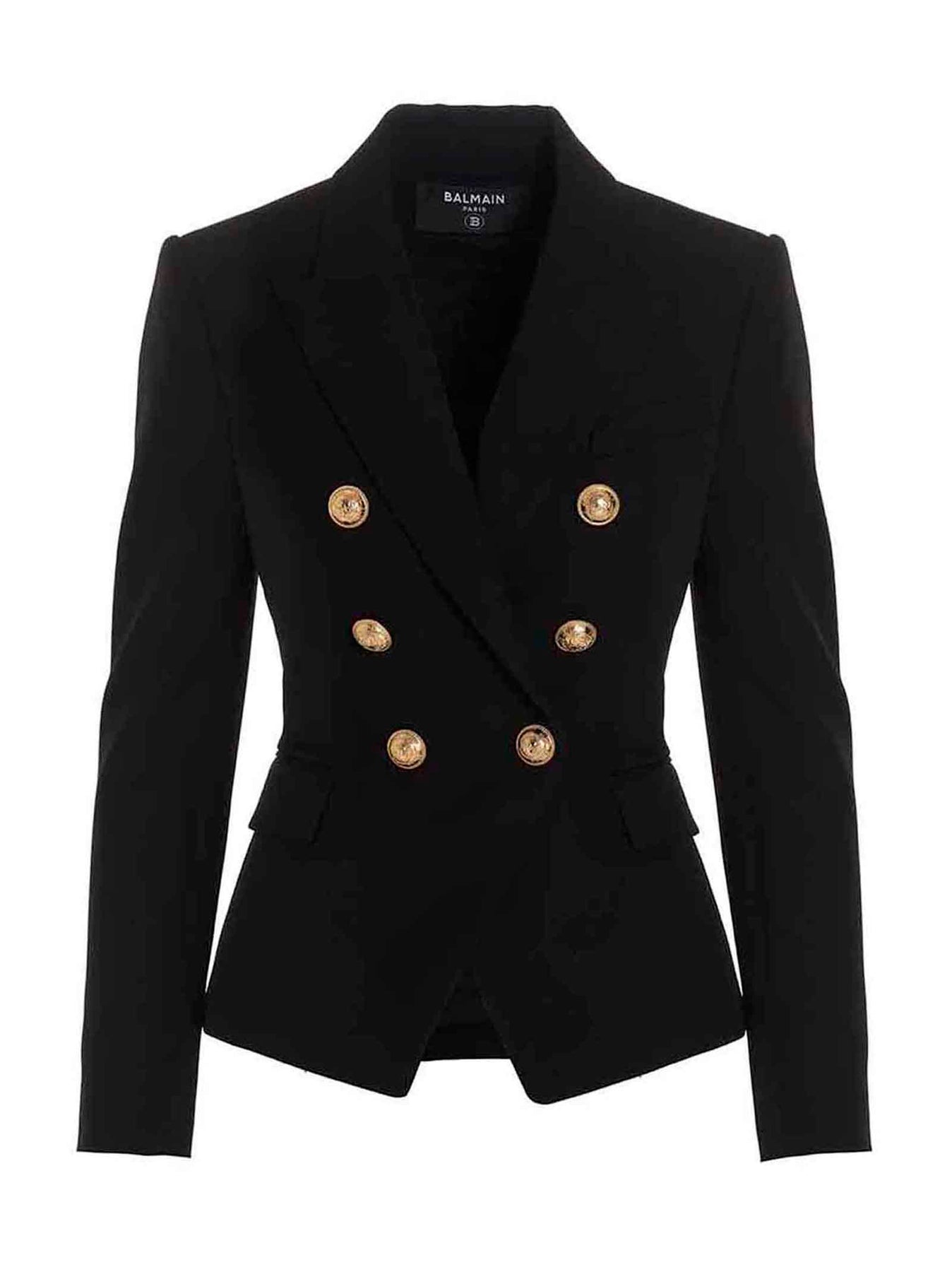 Double Breast Blazer Jacket With Logo Buttons Jackets Black - 1