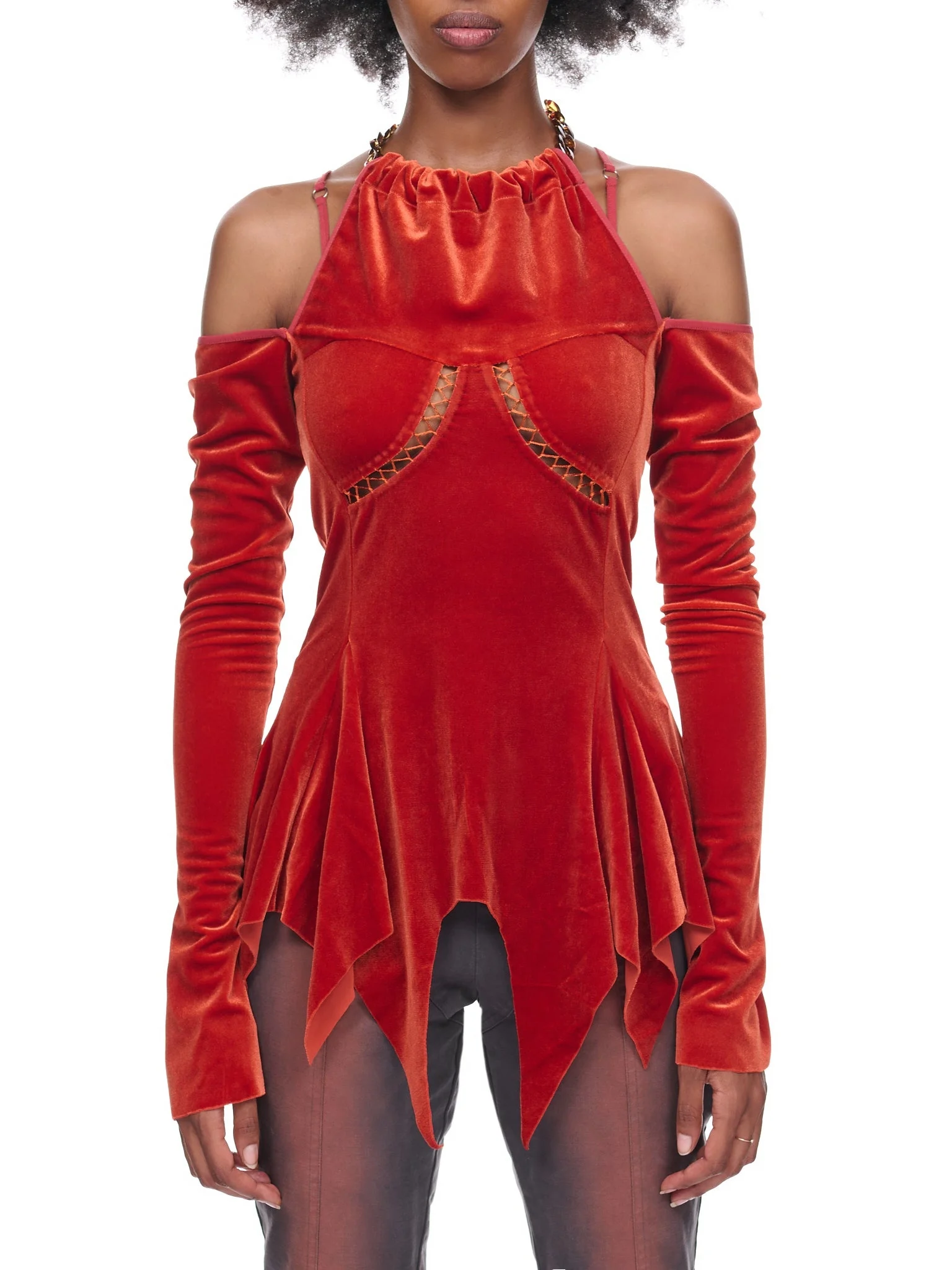 Velvet Draping Top - 1