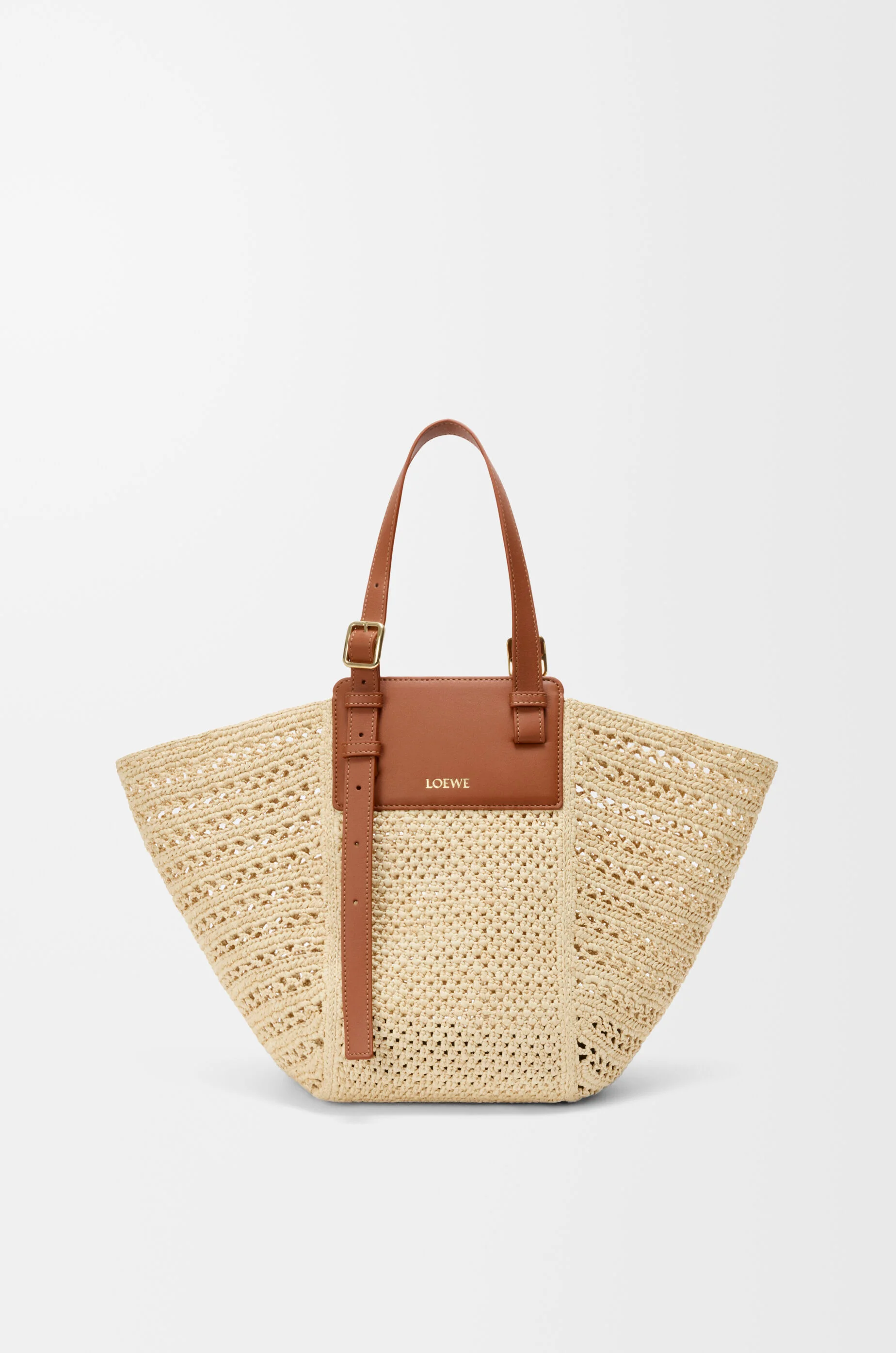 Medium Hammock cabas in raffia and calfskin - 1