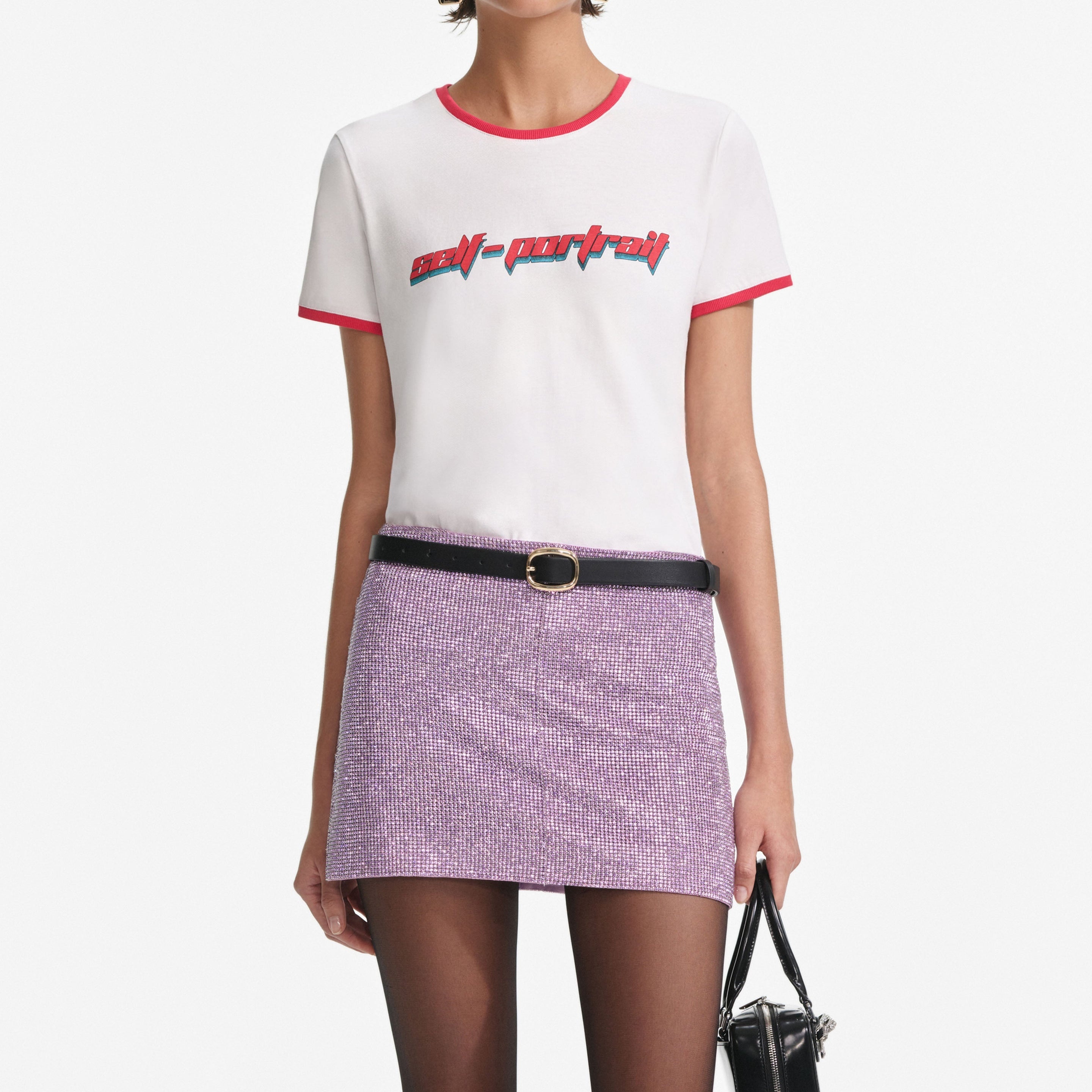 White T-Shirt With Red SP Logo - 5