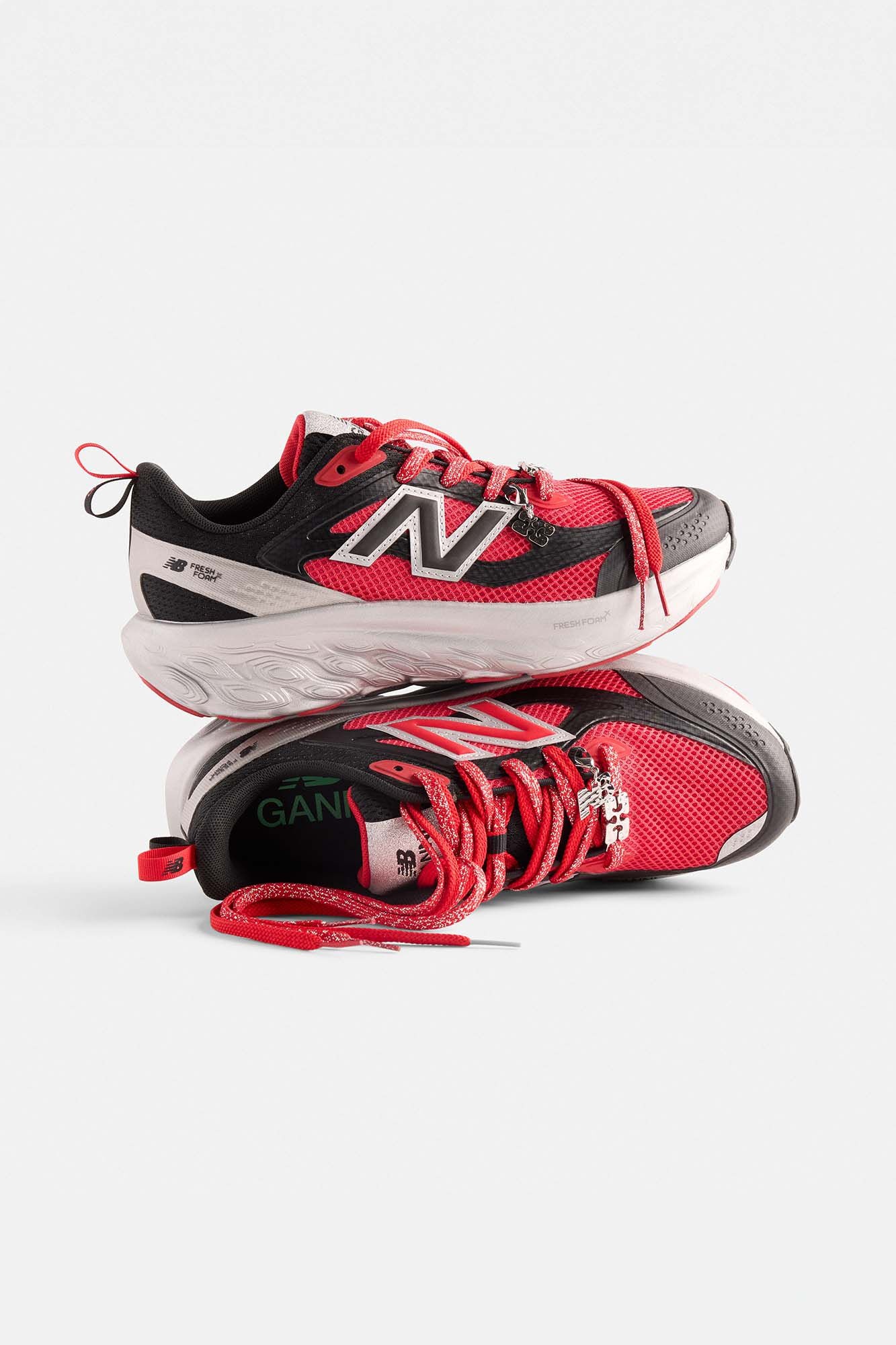 GANNI X NEW BALANCE RED FFT TRAINERS - 6
