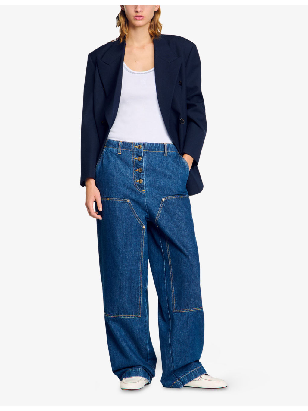 Slip-Pocket Loose-Fit High-Rise Denim Jeans - 2