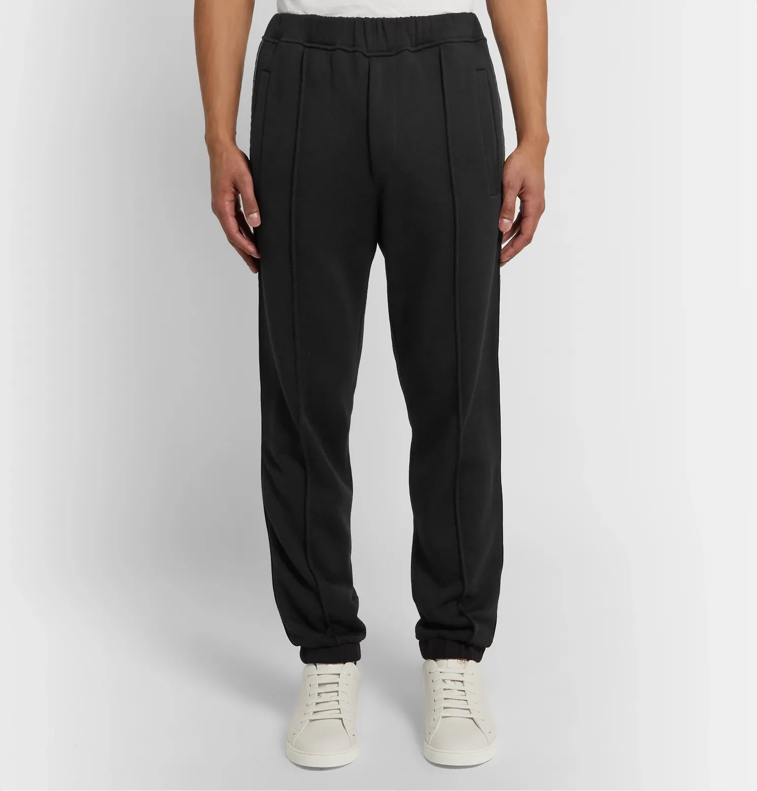 Tapered Logo-Trimmed Wool, Cotton, Silk and Cashmere-Blend Jersey Sweatpants - 4