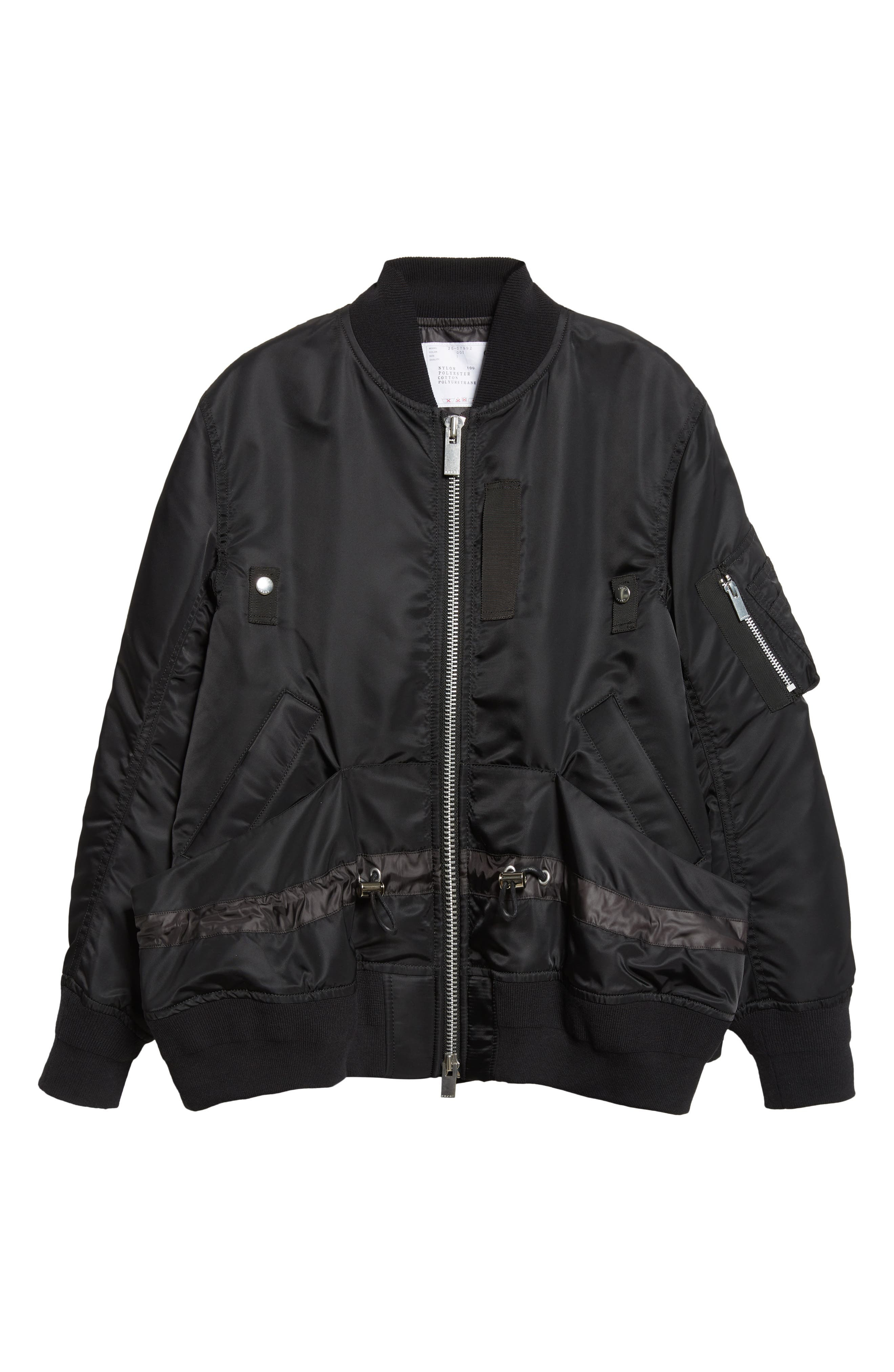 Sacai Blouson Nylon Twill Bomber Jacket in Black at Nordstrom - 7