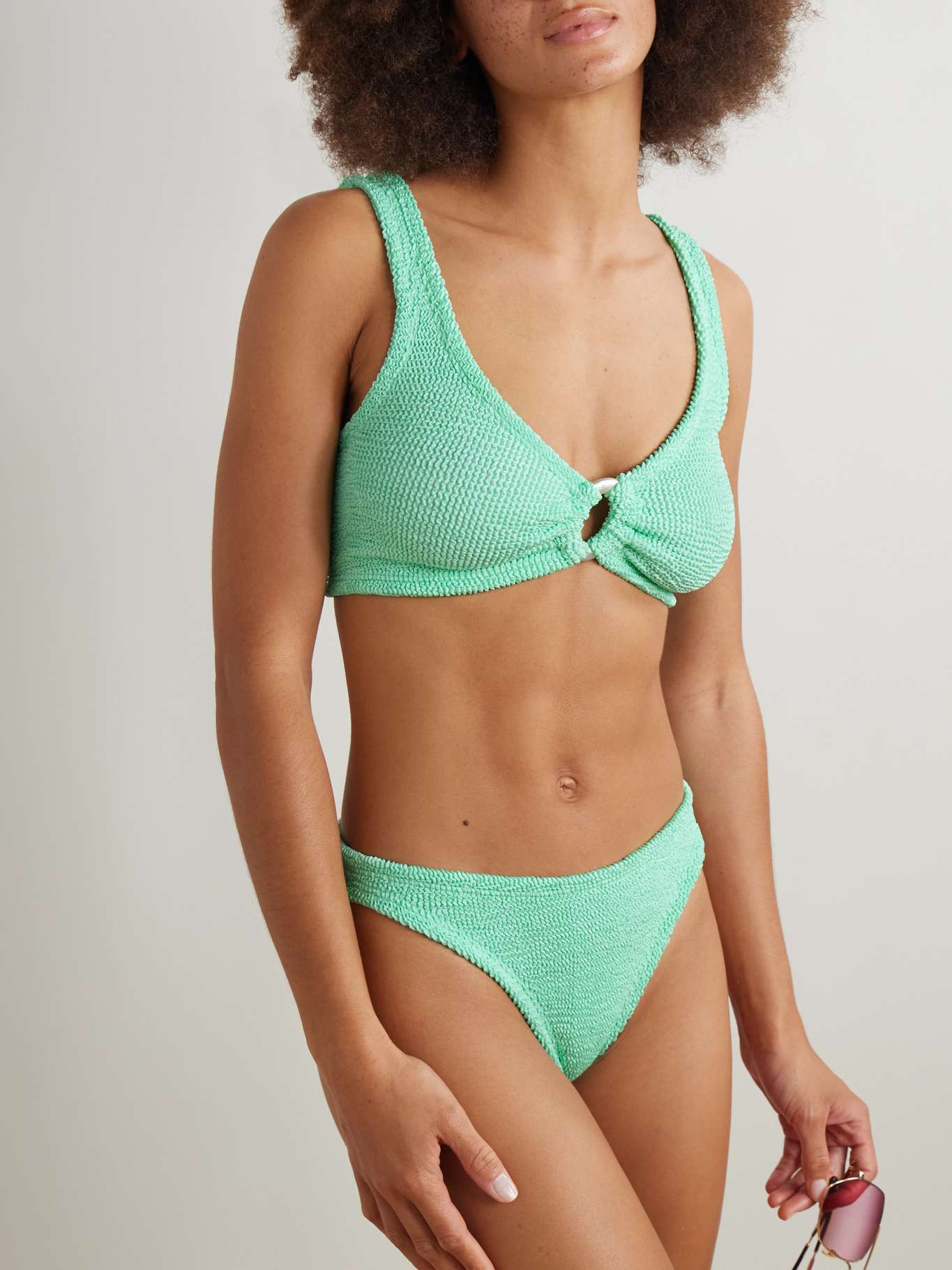 Julia embellished seersucker bikini Mint - 2