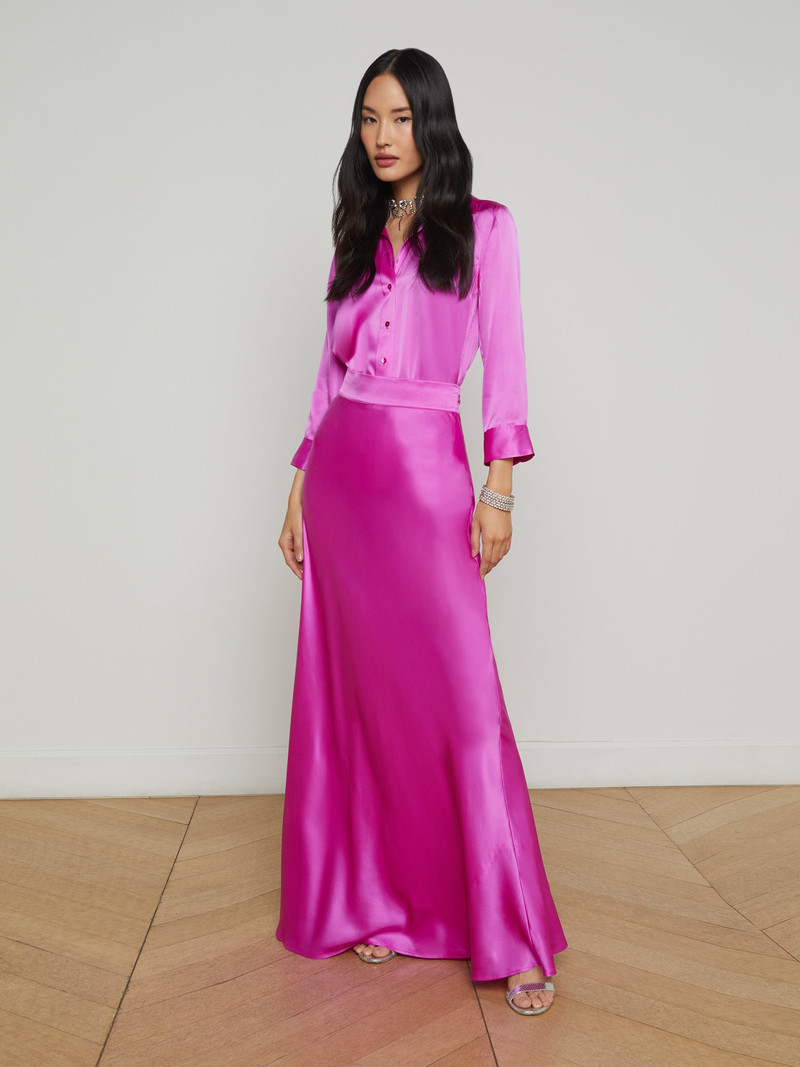 L'AGENCE Ryker Silk Maxi Skirt outlook