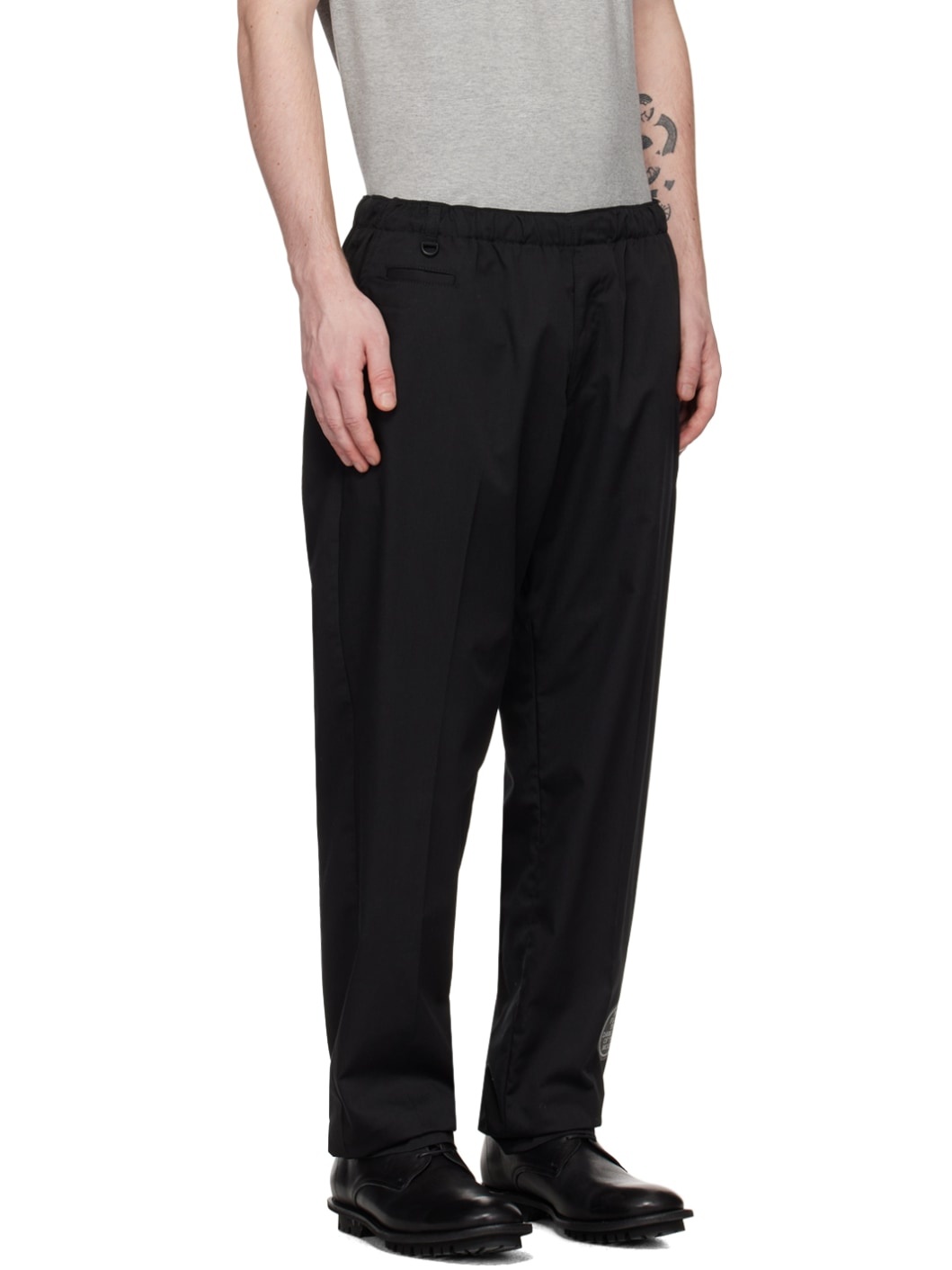 Black Embroidered Trousers - 2