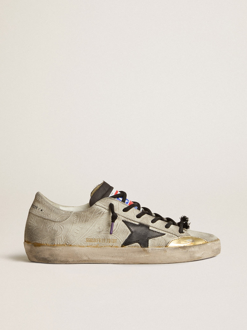 Women’s Super-Star LAB with floral print and black leather star 1