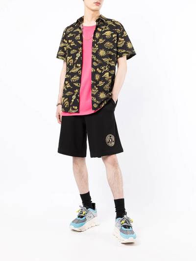 VERSACE JEANS COUTURE logo-print cotton track shorts outlook