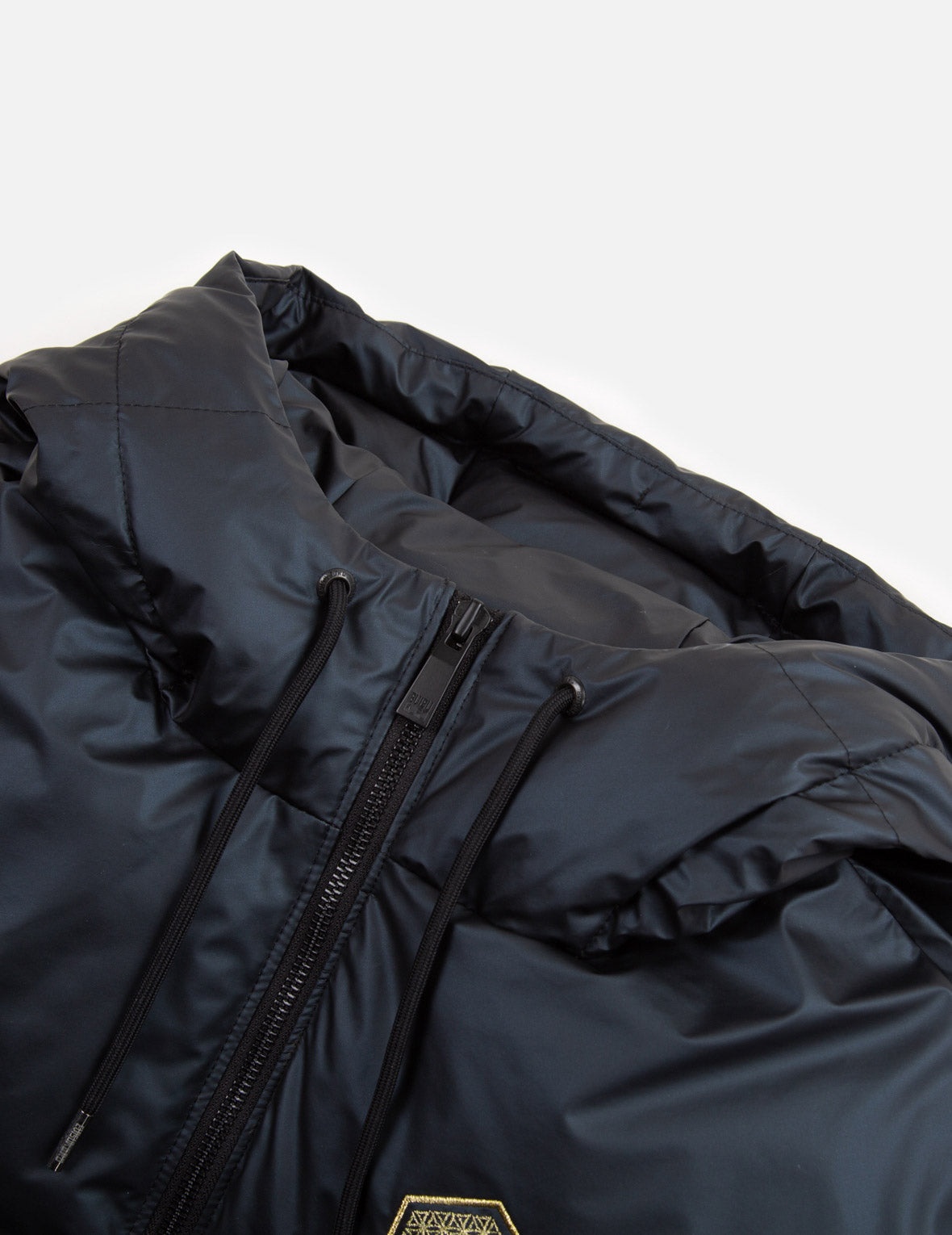 Brocade-pattern Seagull Embroidered Puffer Down Jacket - 9