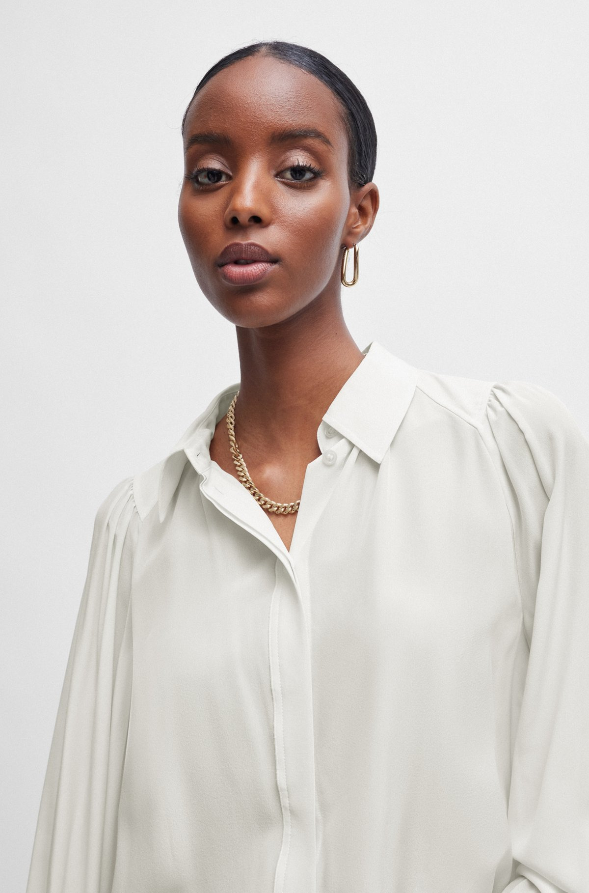 RELAXED-FIT BLOUSE IN WASHED SILK - 4